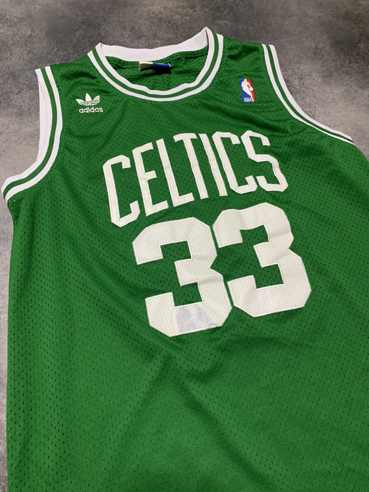 Vintage Adidas NBA Celtics Bird 33 Jersey Tee Shirt Size M