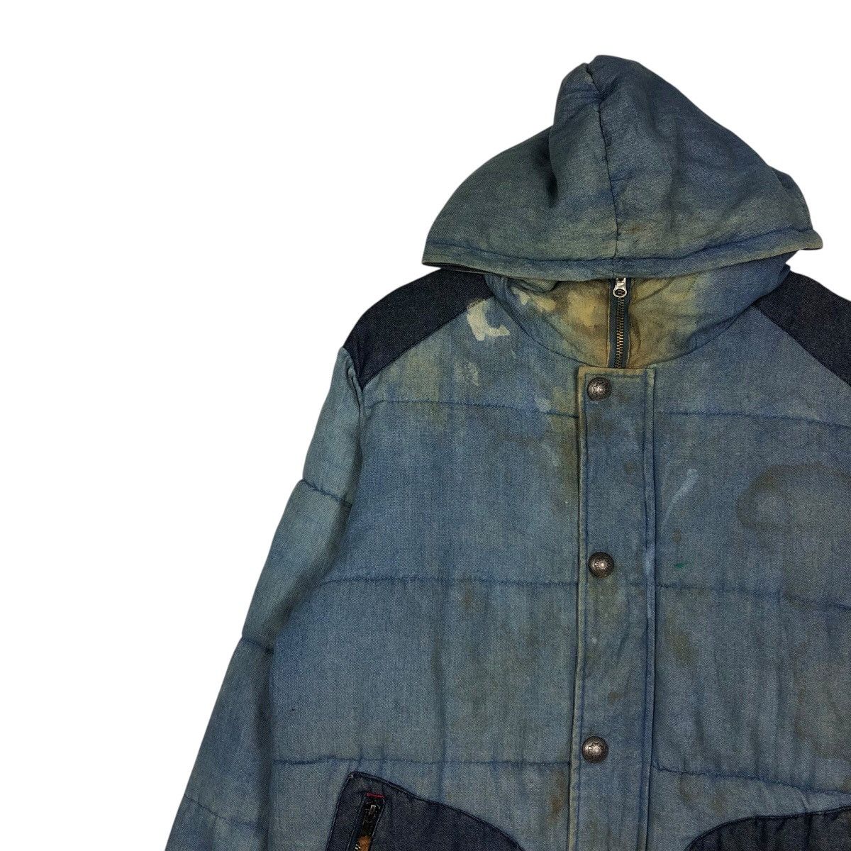 Blue Blue Japan 📌Vintage Denim Chore Biker Jacket Roky Indigo Zipper Size US L / EU 52-54 / 3 - 8 Thumbnail