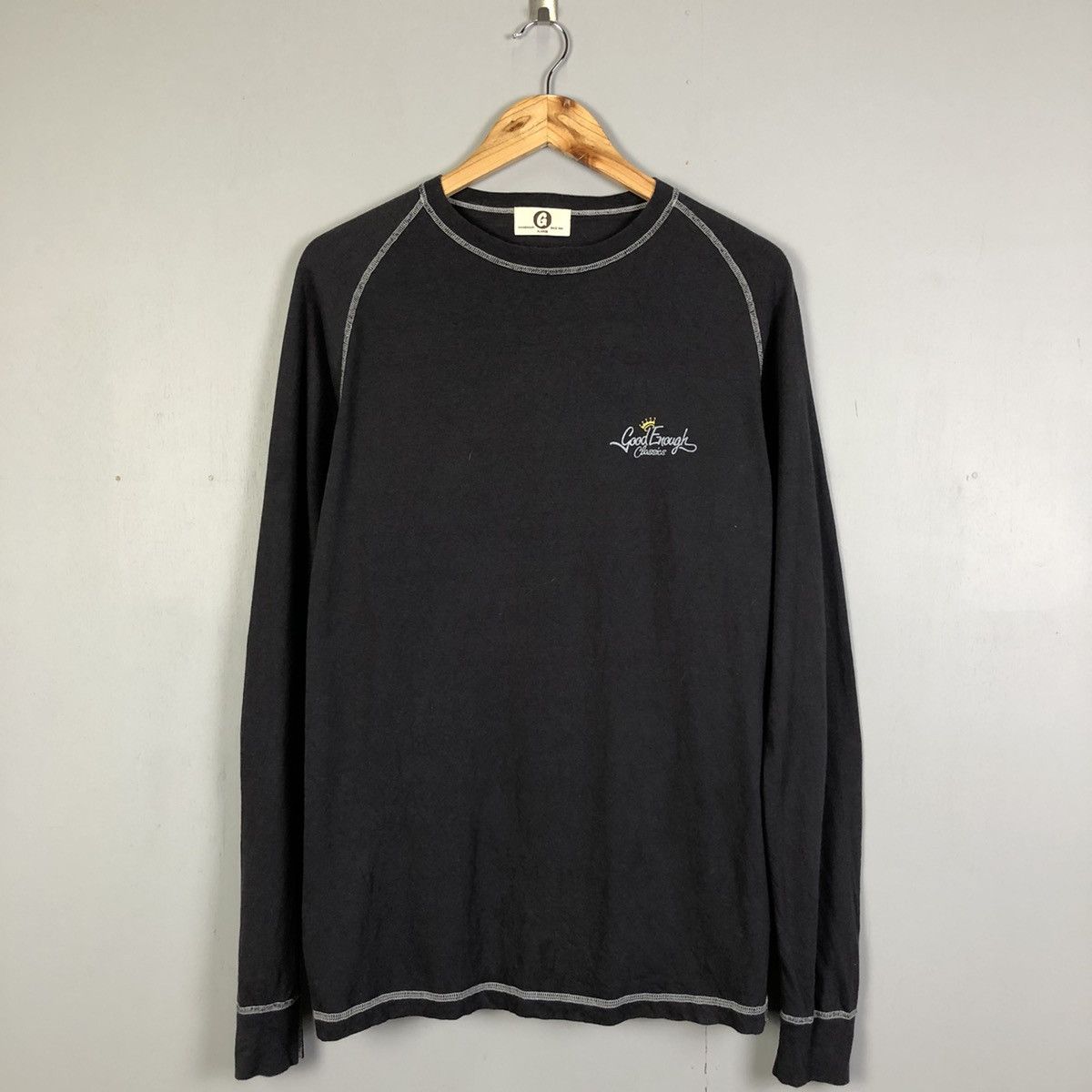 image of Vintage 90's Gdeh Good Enough Long Sleeve Tshirt in Light Brown, Men's (Size XL)