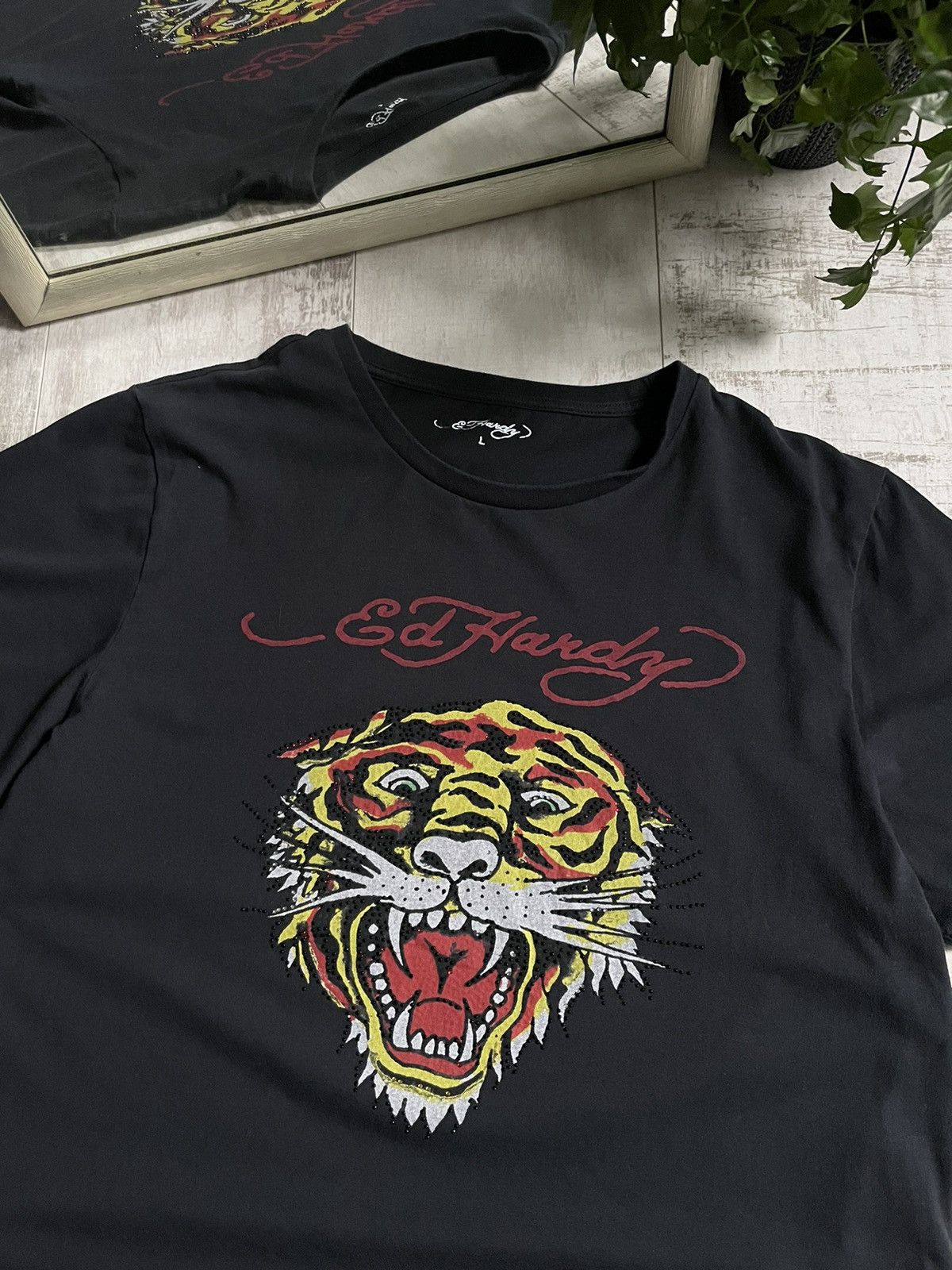 Ed Hardy Vintage Ed Hardy Tiger T-Shirt Y2K Black Size US L / EU 52-54 / 3 - 2 Thumbnail