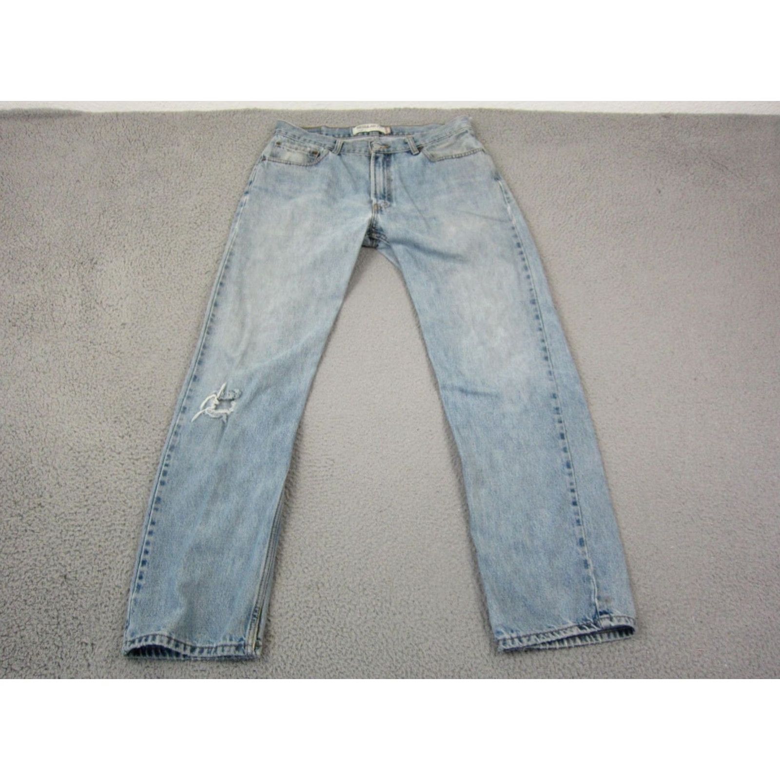 Levi's VINTAGE Levi's Jeans 36x34 Blue 505 Distressed Denim Mens Regular Zip Button 5-Pocket Y2K 90s Category: Jeans Size US 36 / EU 52 - 2 Thumbnail