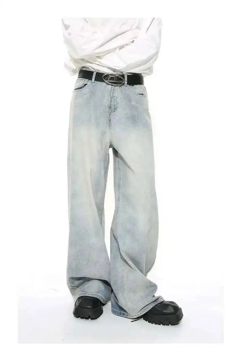 Japanese Brand Light Blue Wide Leg Washed Baggy Denim Jeans Size US 30 / EU 46 - 5 Thumbnail