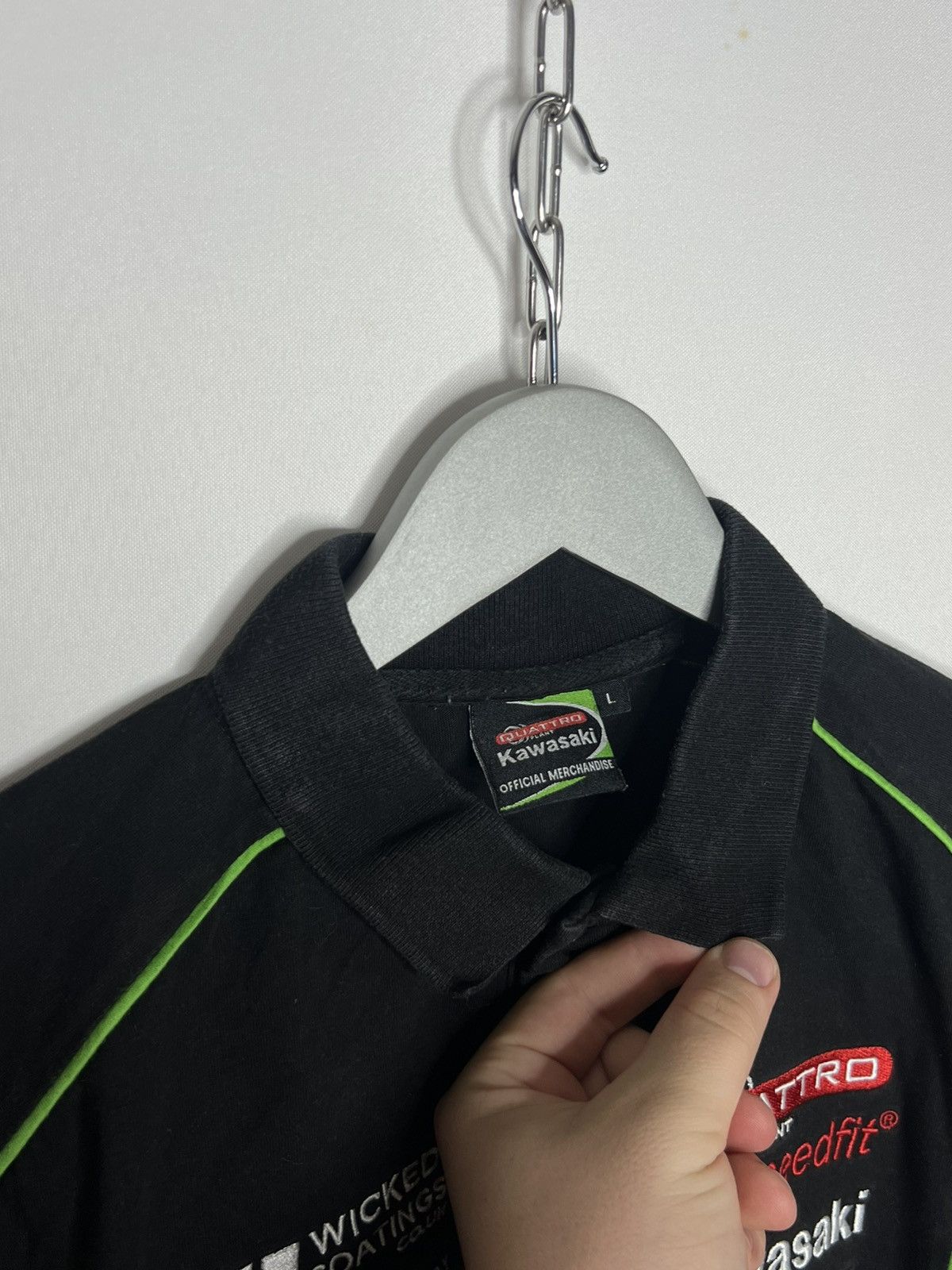 Formula 1 🏎️Vintage Kawasaki Quattro Racing Polo Shirt Tee Short Sleeve Size US L / EU 52-54 / 3 - 9 Thumbnail