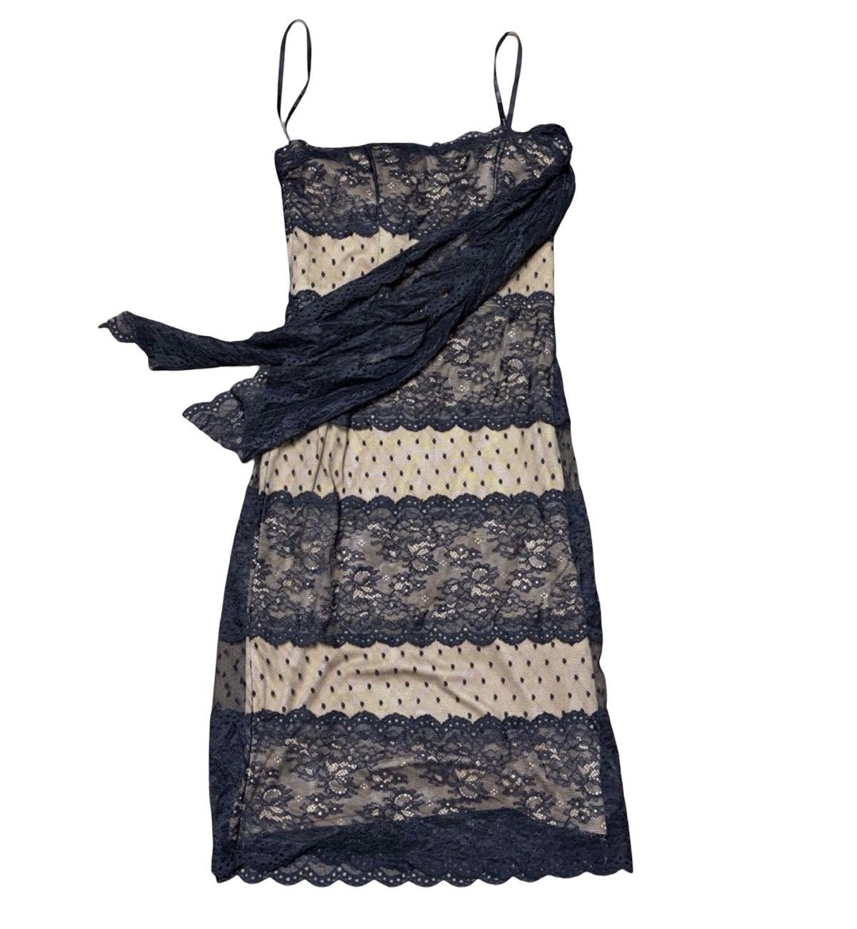 Betsey Johnson Betsey Johnson Vintage Lace & Polka Dot Slip Dress Size S / US 4 / IT 40 - 1 Thumbnail