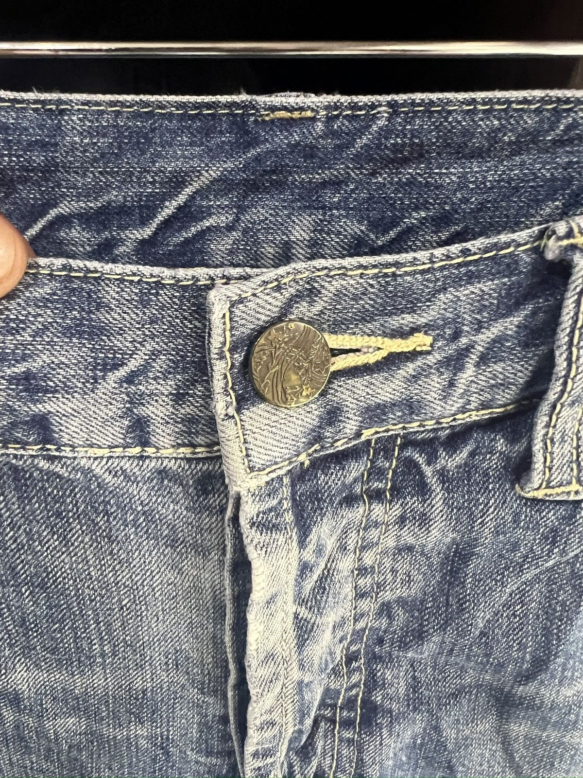 Takeo Kikuchi 🔥Vintage Takeo Kikuchi Embroidery Koi Fish Distressed Denim Size US 33 - 11 Thumbnail