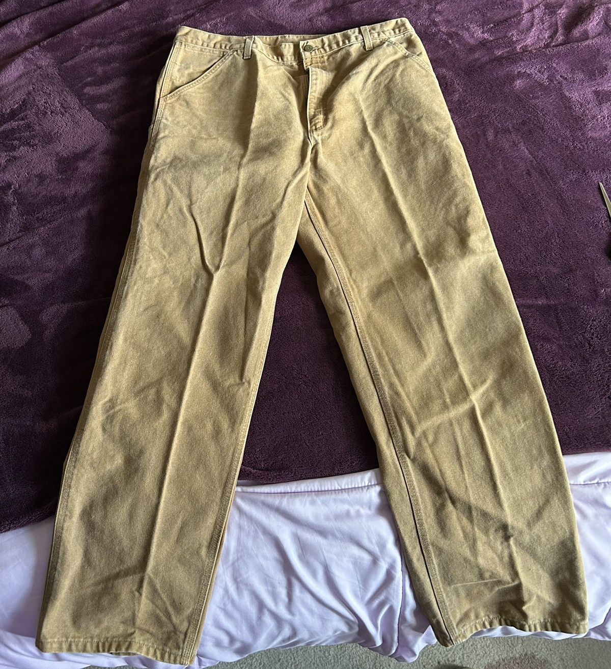 Carhartt Vintage 90s Carhartt Work Pants Brown 38x32 USA Made Size US 38 / EU 54 - 1 Thumbnail