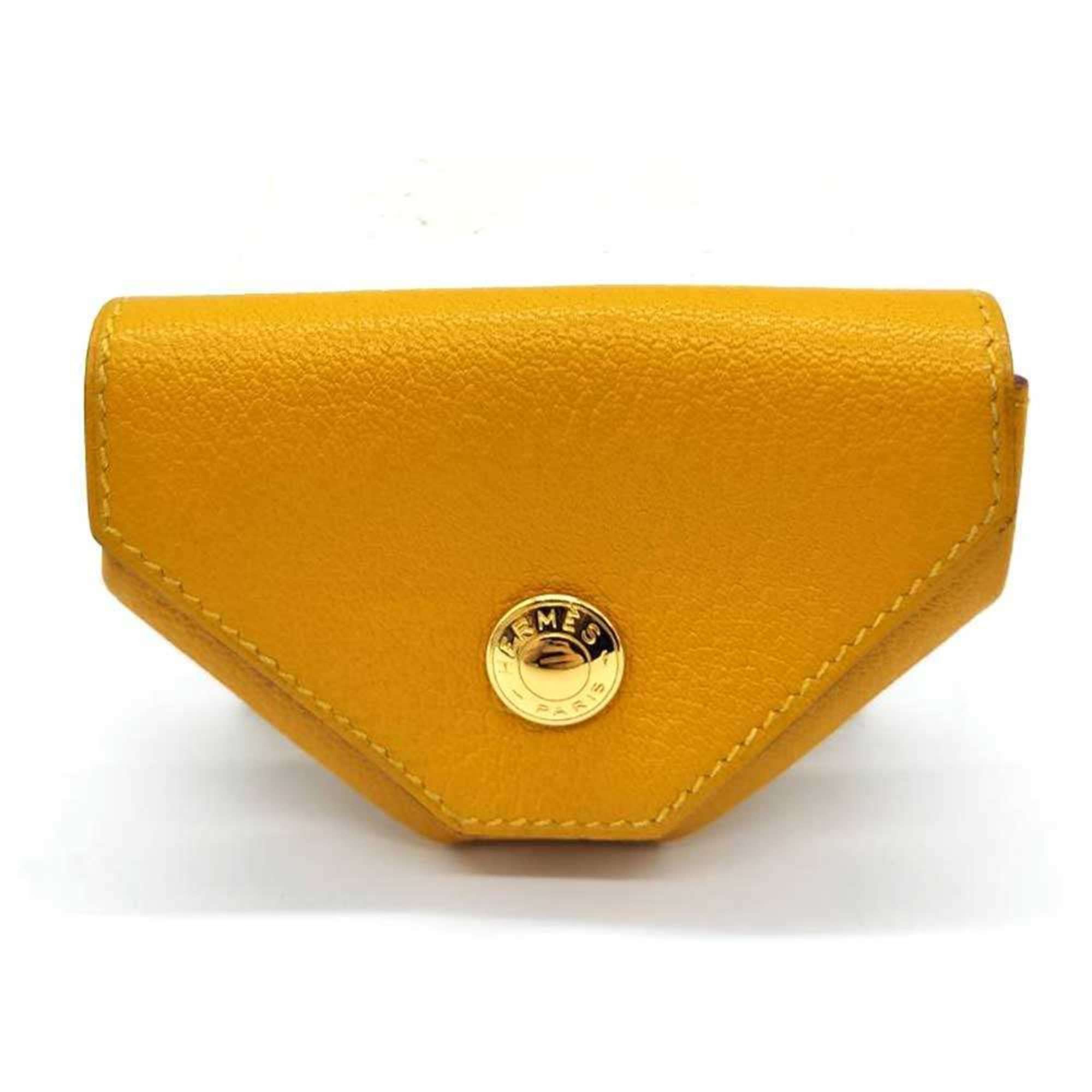 Hermes Hermès Levain Quatre Coin Case, Yellow Chevre Leather, F Stamp, Women's, HERMES Size ONE SIZE - 1 Thumbnail