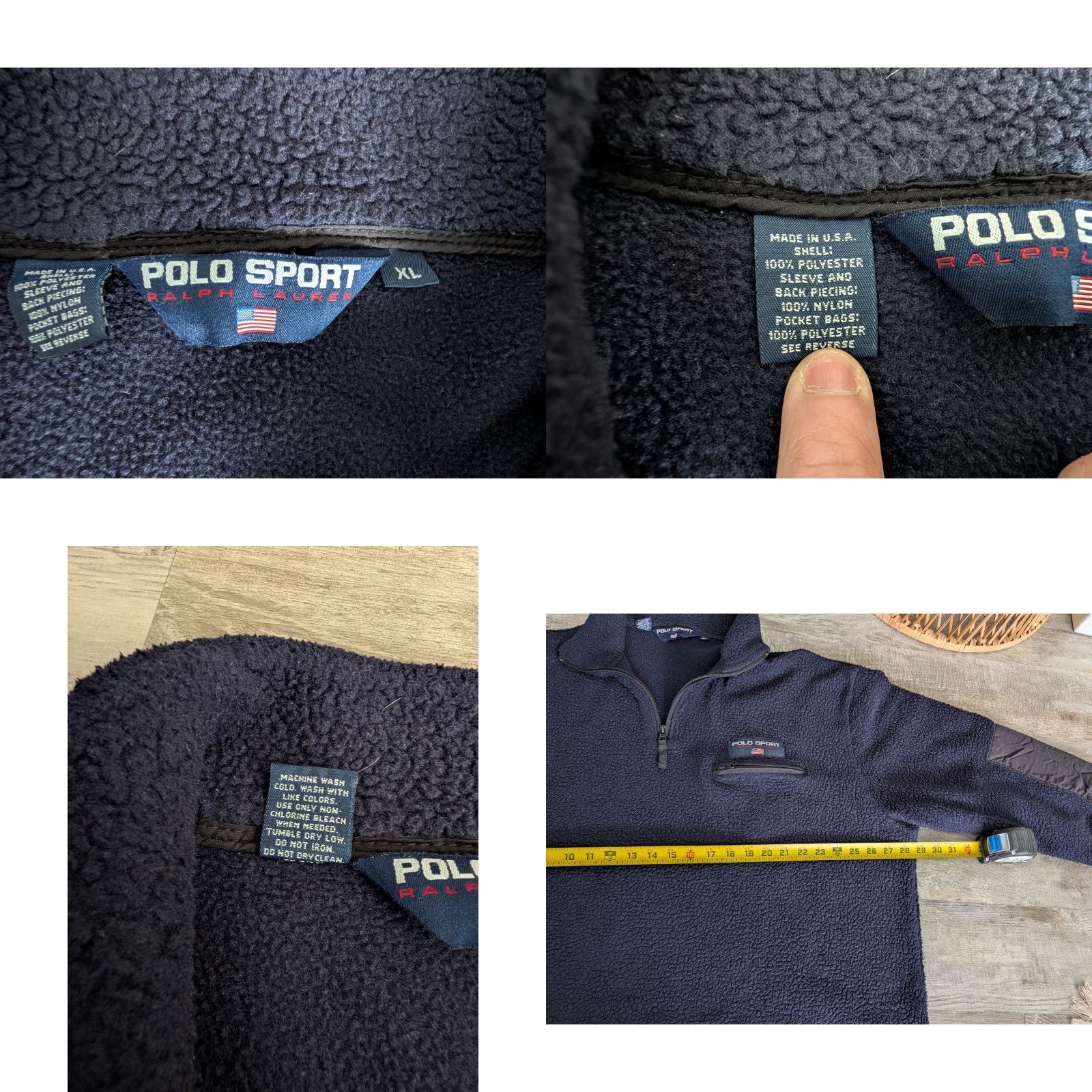 Polo Ralph Lauren VINTAGE Polo Ralph Lauren Polo Sport Pullover Fleece 1/4 Zip - Navy Blue - XL Mens Size US XL / EU 56 / 4 - 8 Thumbnail