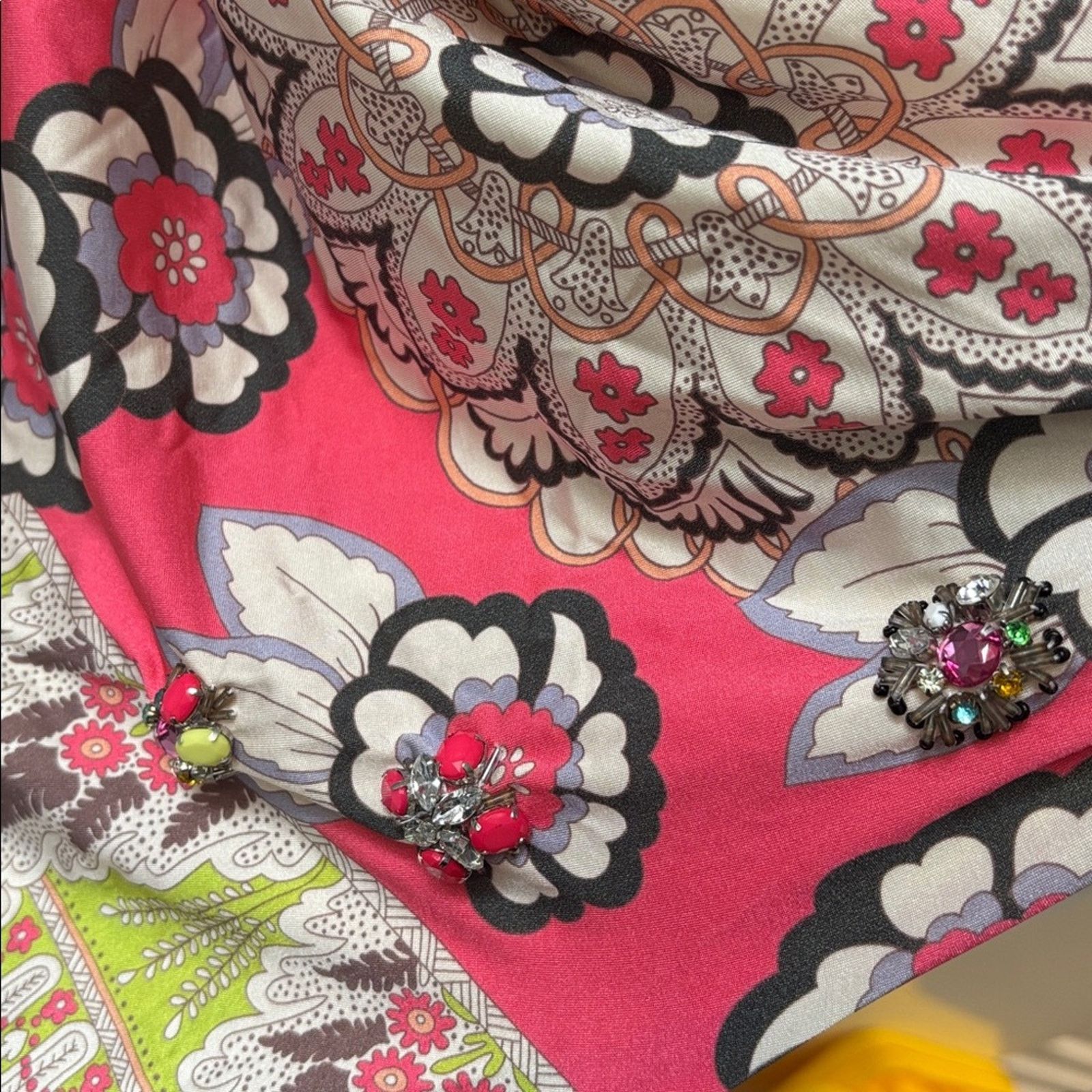 Blumarine NWT Blumarine Pink and Green Floral Dress Women's Size L Size L / US 10 / IT 46 - 9 Thumbnail