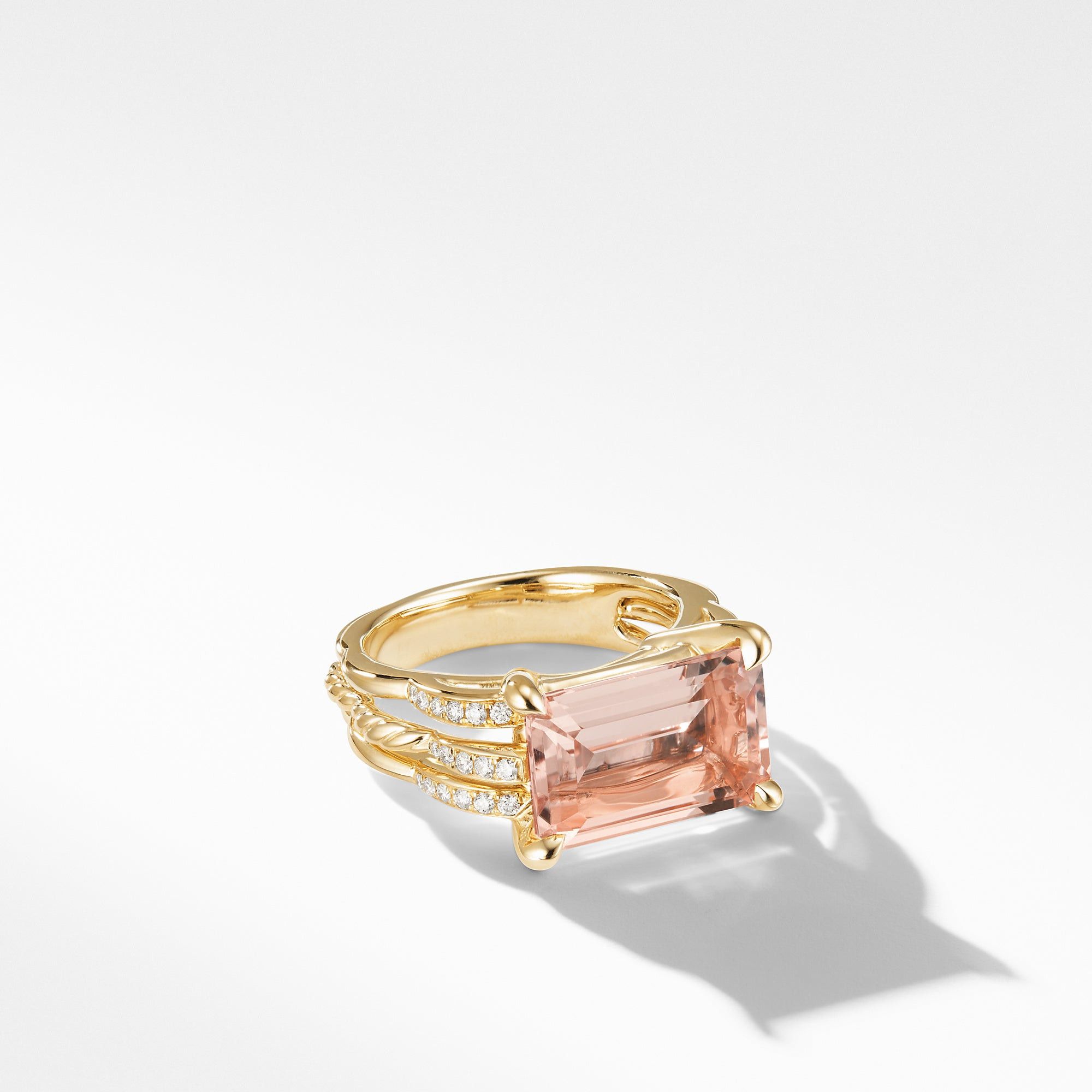 David Yurman o1w1db10325 Ring in 18K Gold with Morganite and Diamonds Size ONE SIZE - 1 Preview