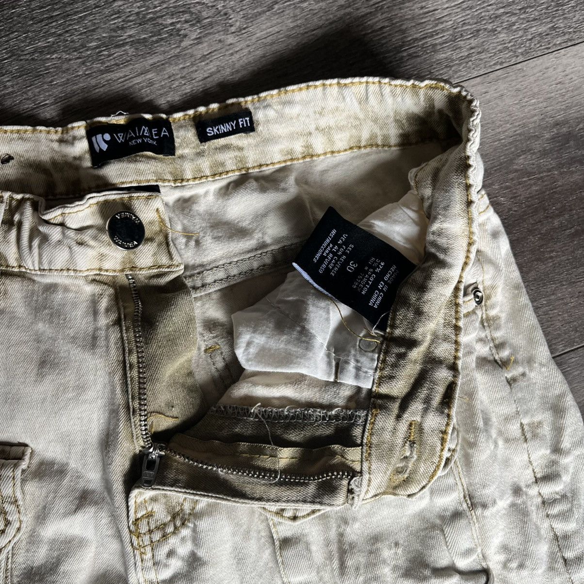 Waimea Waimea Cargo Khaki Washed Jeans Shorts Size 30 Skinny Fit Size US 30 / EU 46 - 8 Thumbnail