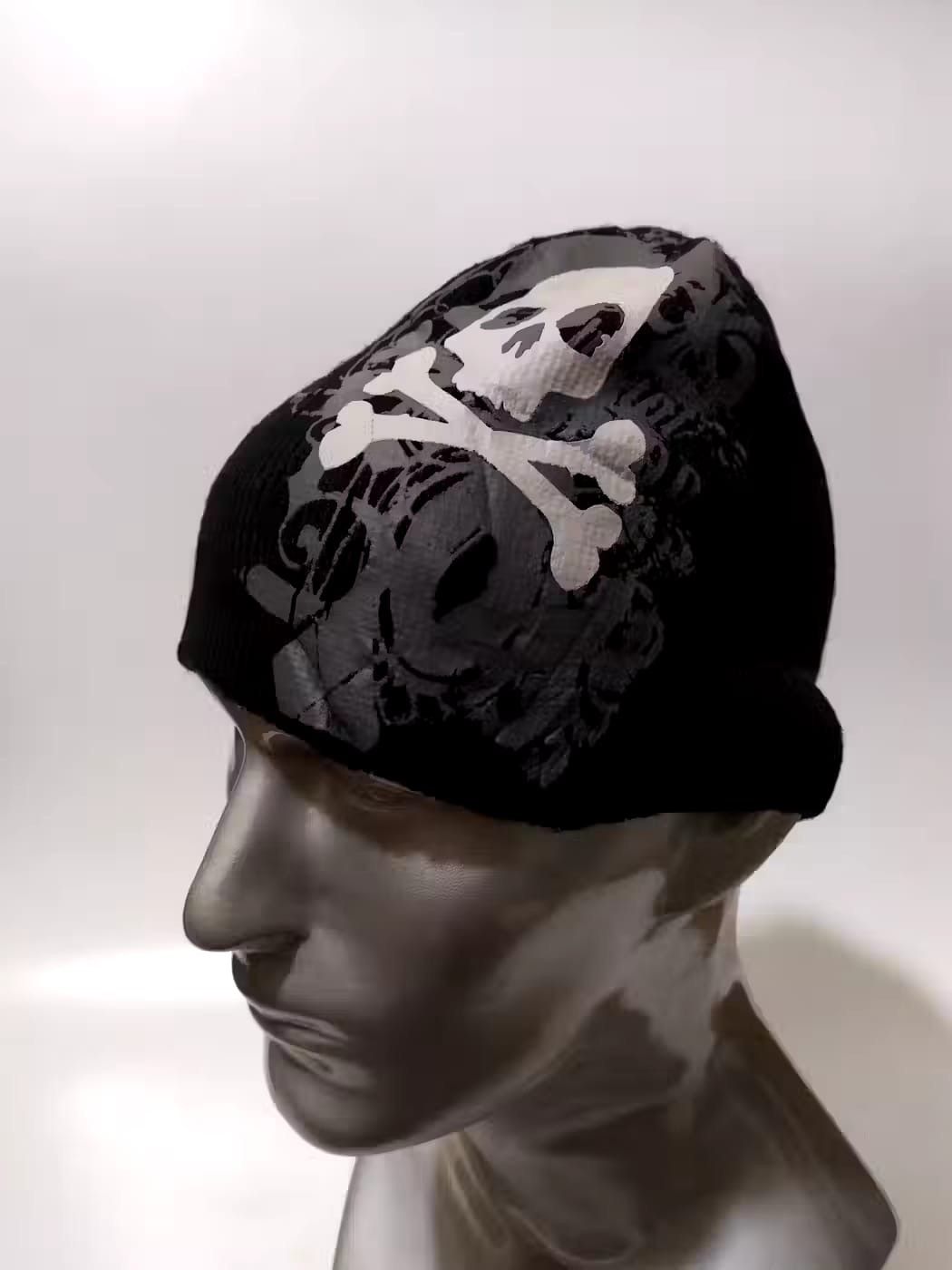 Japanese Brand Daiso Japan Skull Skeleton Punk Beanie Hats Size ONE SIZE - 2 Thumbnail