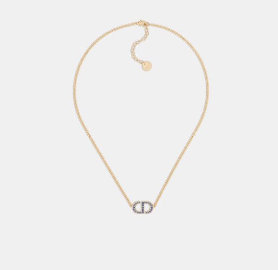 Dior o1w1db11224 Size: OS / Petit CD Necklace in Gold & Blue Size ONE SIZE - 1 Thumbnail