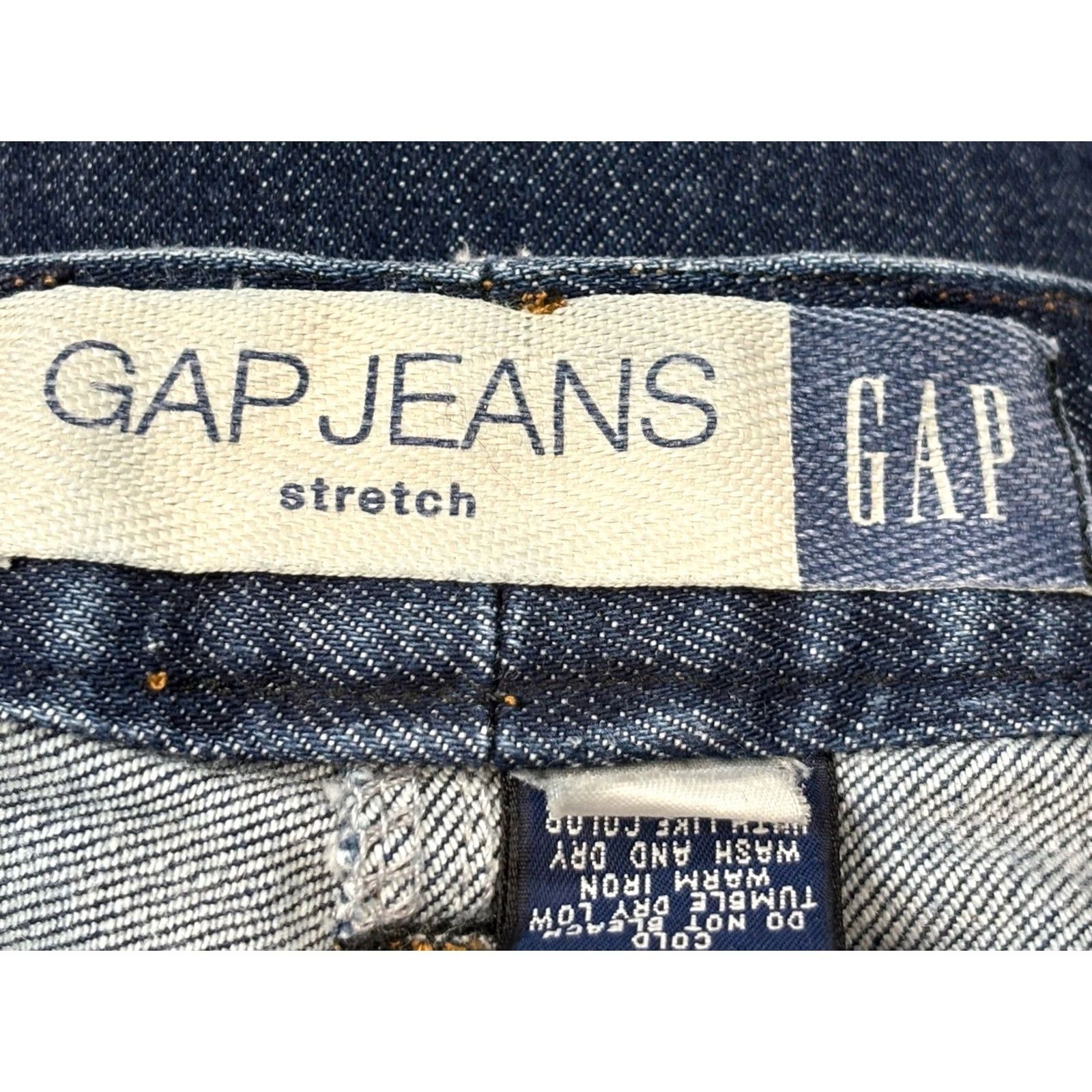 Gap VINTAGE Gap Y2K Midi Skirt Womens 10 Blue Front Slit Stretch Denim Size 32" / US 10 / IT 46 - 6 Thumbnail