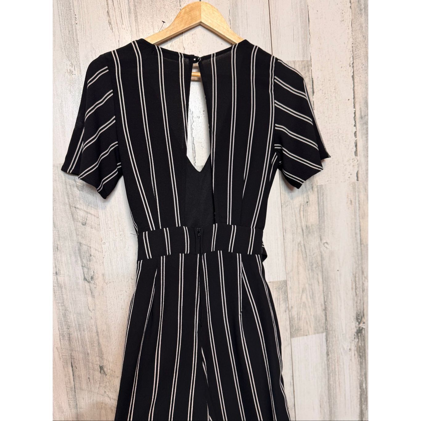 Other Crystal Doll Black White Striped Jumpsuit Size 7 – Belted Wi Size 28" / US 6 / IT 42 - 10 Thumbnail