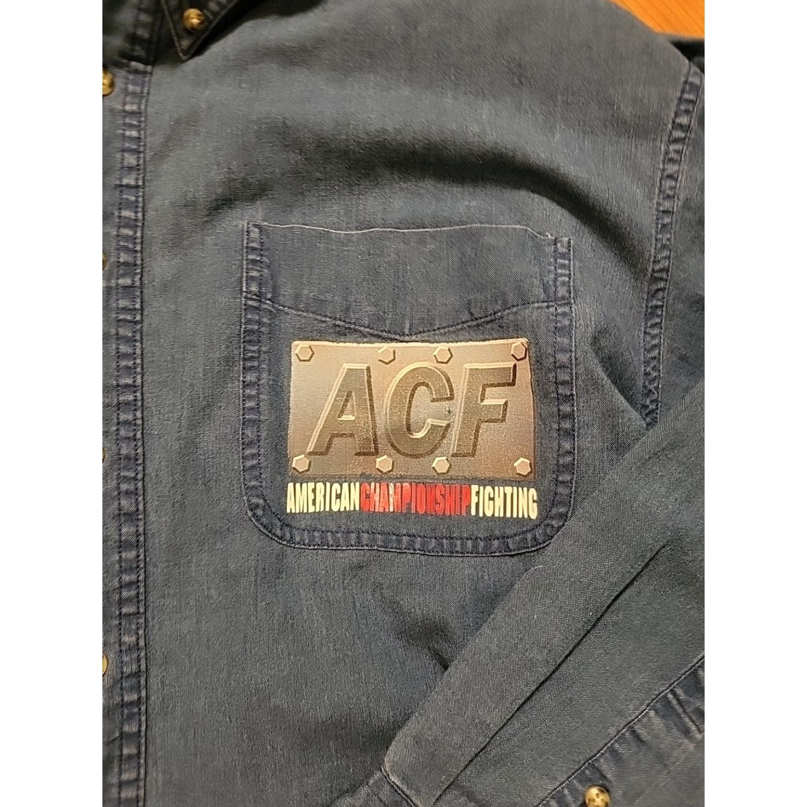 Vintage VINTAGE Hill & Archer Shirt Denim Blue 1990s Long Sleeve M Adult Medium Mens Soccer American Championship Fighting Denim Shirt Size US M / EU 48-50 / 2 - 2 Thumbnail