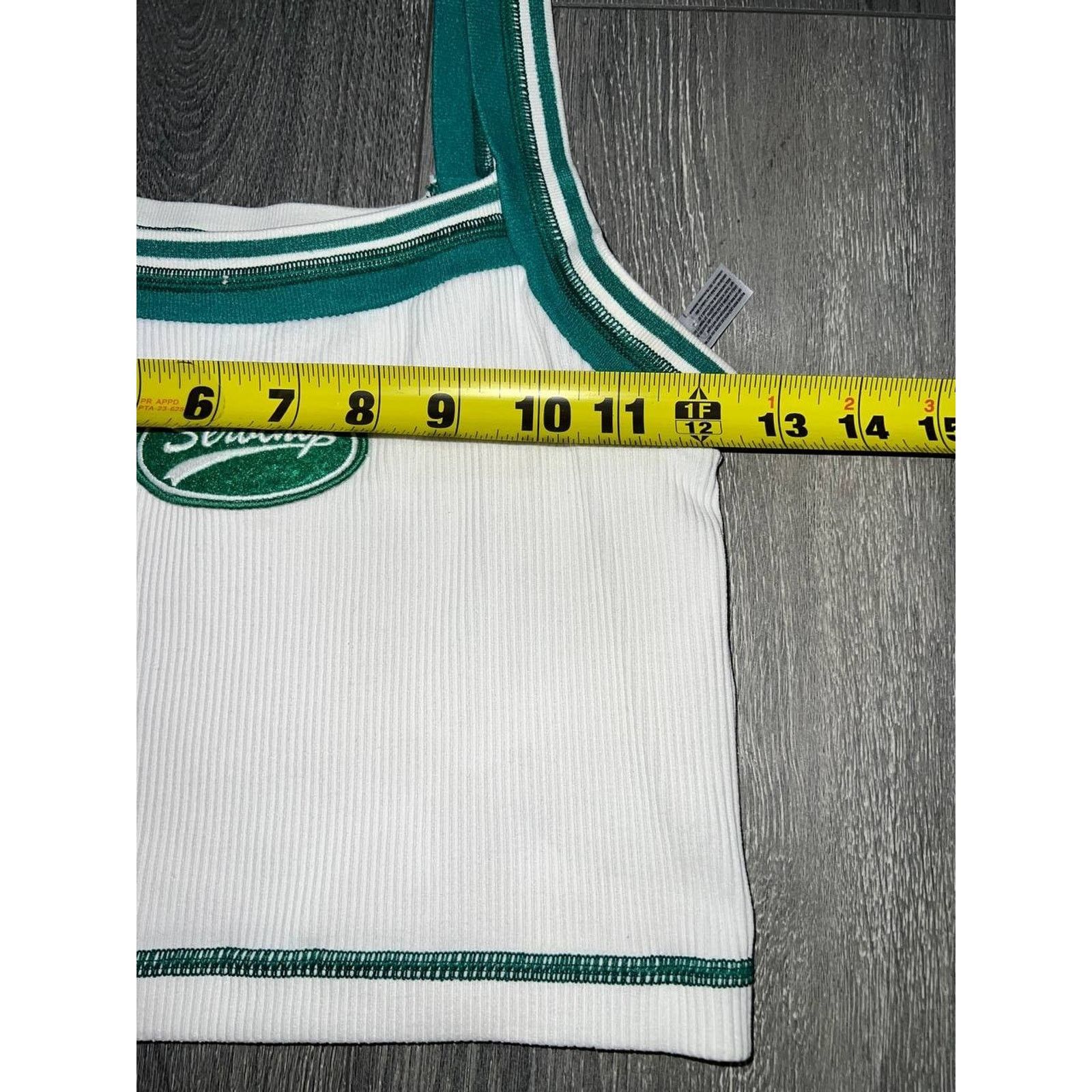 Urban Outfitters Out From Under White Tank Top Y2K with Gree Trim M/L A003155 Size M / US 6-8 / IT 42-44 - 8 Thumbnail