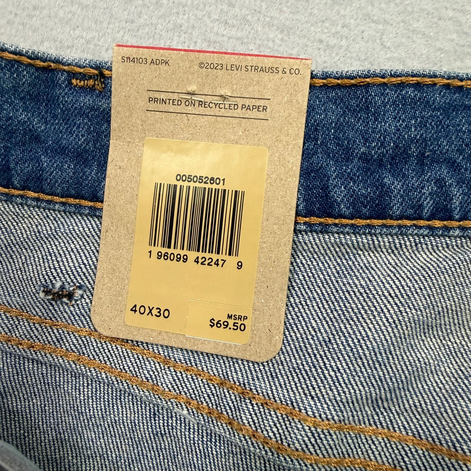Levi's Levis 505 Jeans Men's 40x30 Blue Regular Fit Straight NEW Size US 40 / EU 56 - 4 Thumbnail