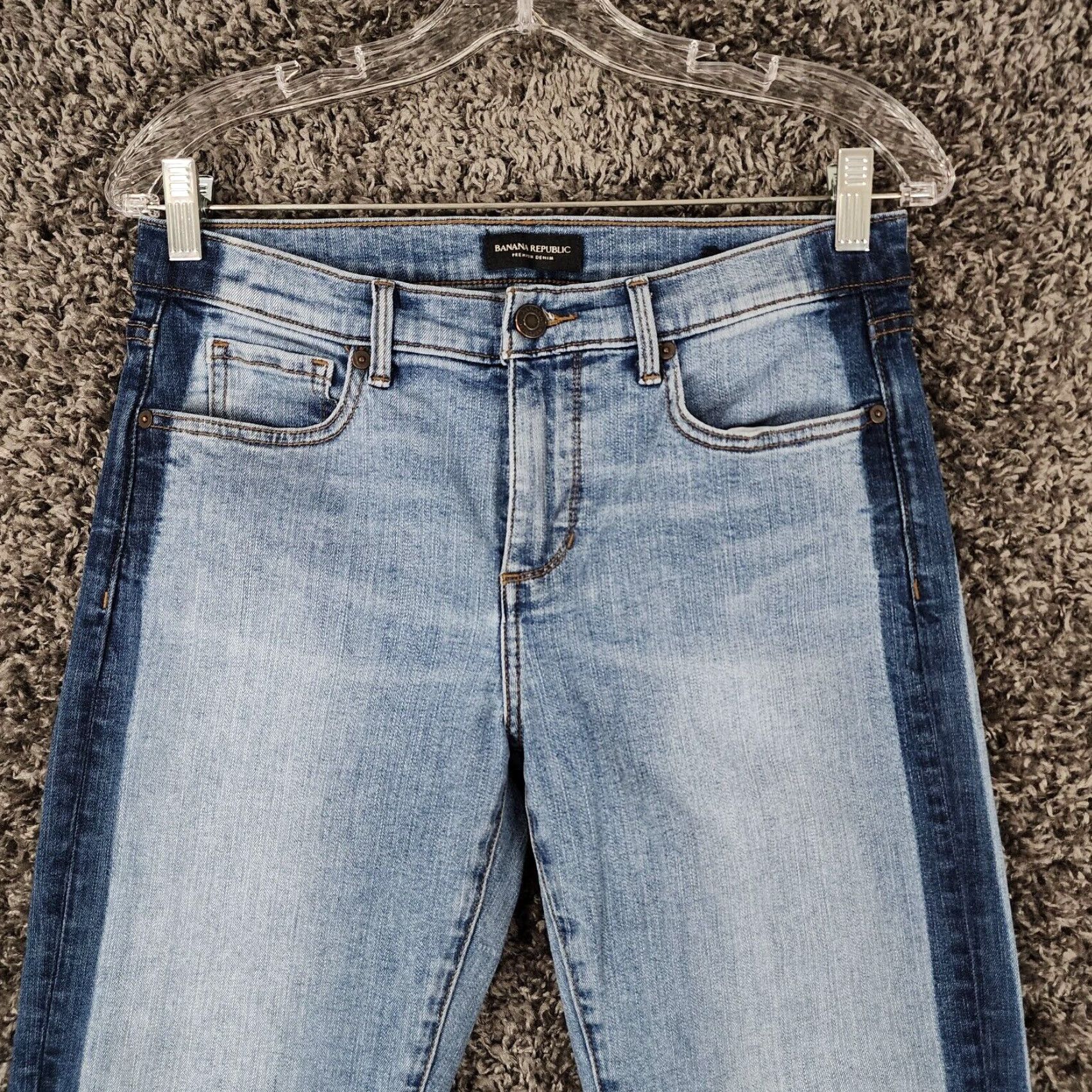 Banana Republic Banana Republic Jeans Girlfriend Two-Toned Blue Size 29 Womens Size 29" - 2 Thumbnail