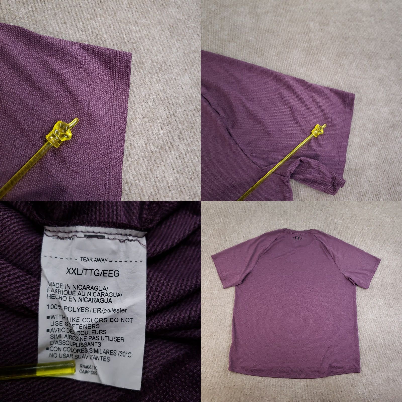 Under Armour Under Armour Shirt Mens 2XL Purple Tech Tee Crew Neck Short Sleeve Wicking Shirt Size US XXL / EU 58 / 5 - 8 Thumbnail
