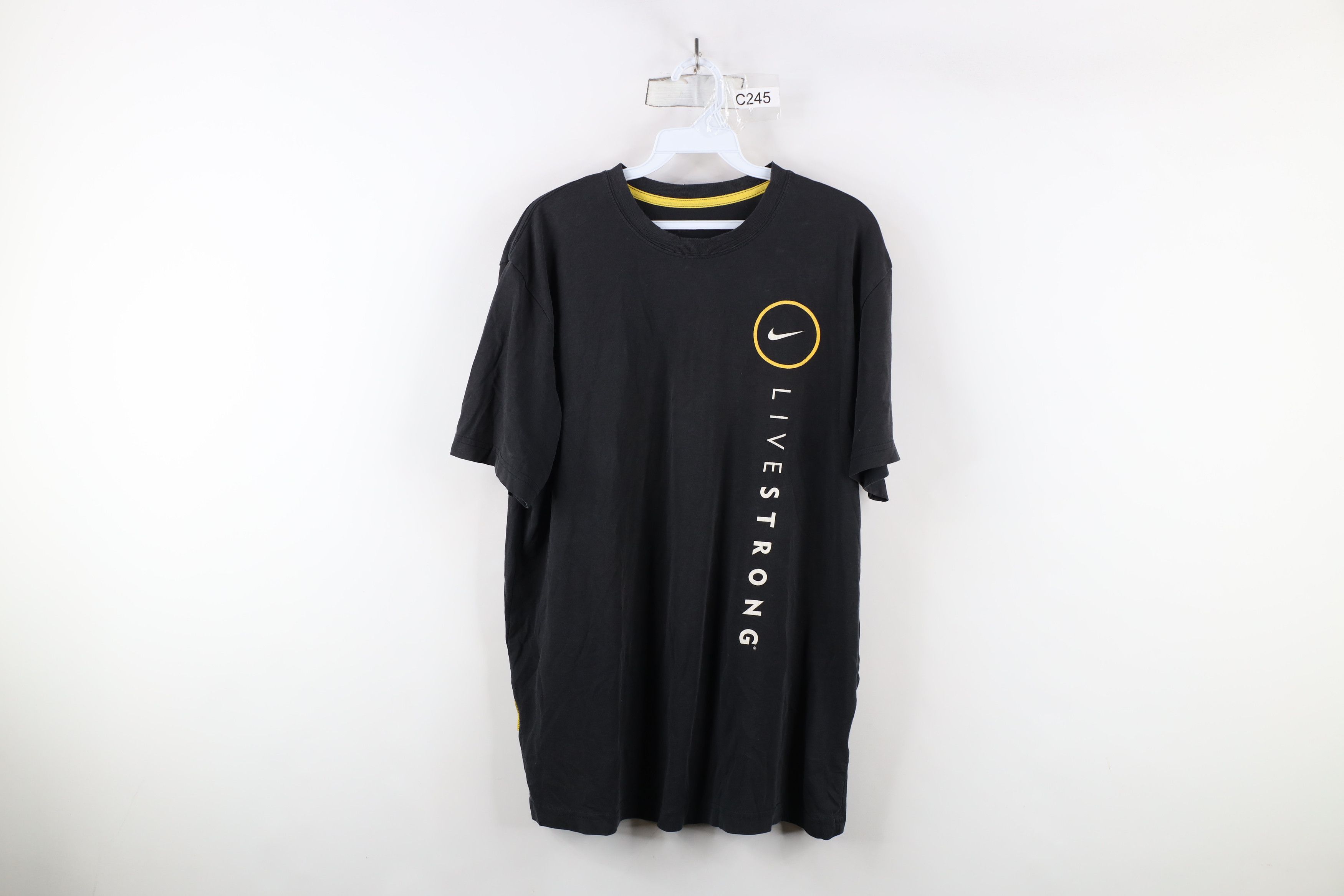 Nike × Vintage Vintage Y2K Nike Livestrong Armstrong Mini Swoosh T-Shirt Size US L / EU 52-54 / 3 - 1 Thumbnail