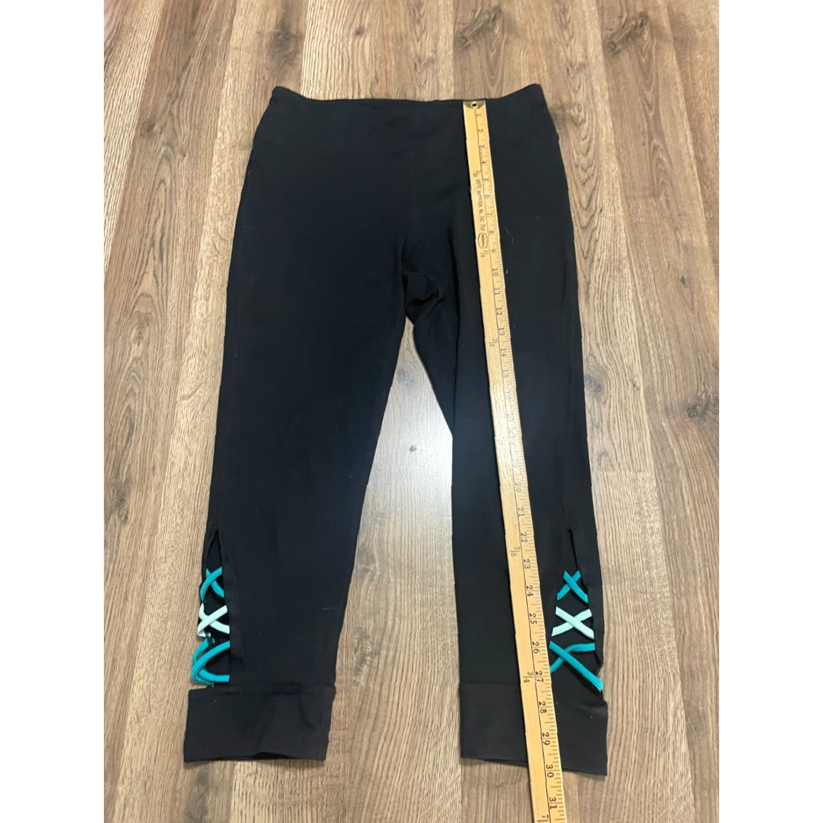 Vintage Gaiam Pants Womens Size Medium Black Pull On Leggings Capris Capri Skinny Inseam 20.5 in Casual Vintage No Size 32" / US 10 / IT 46 - 7 Thumbnail