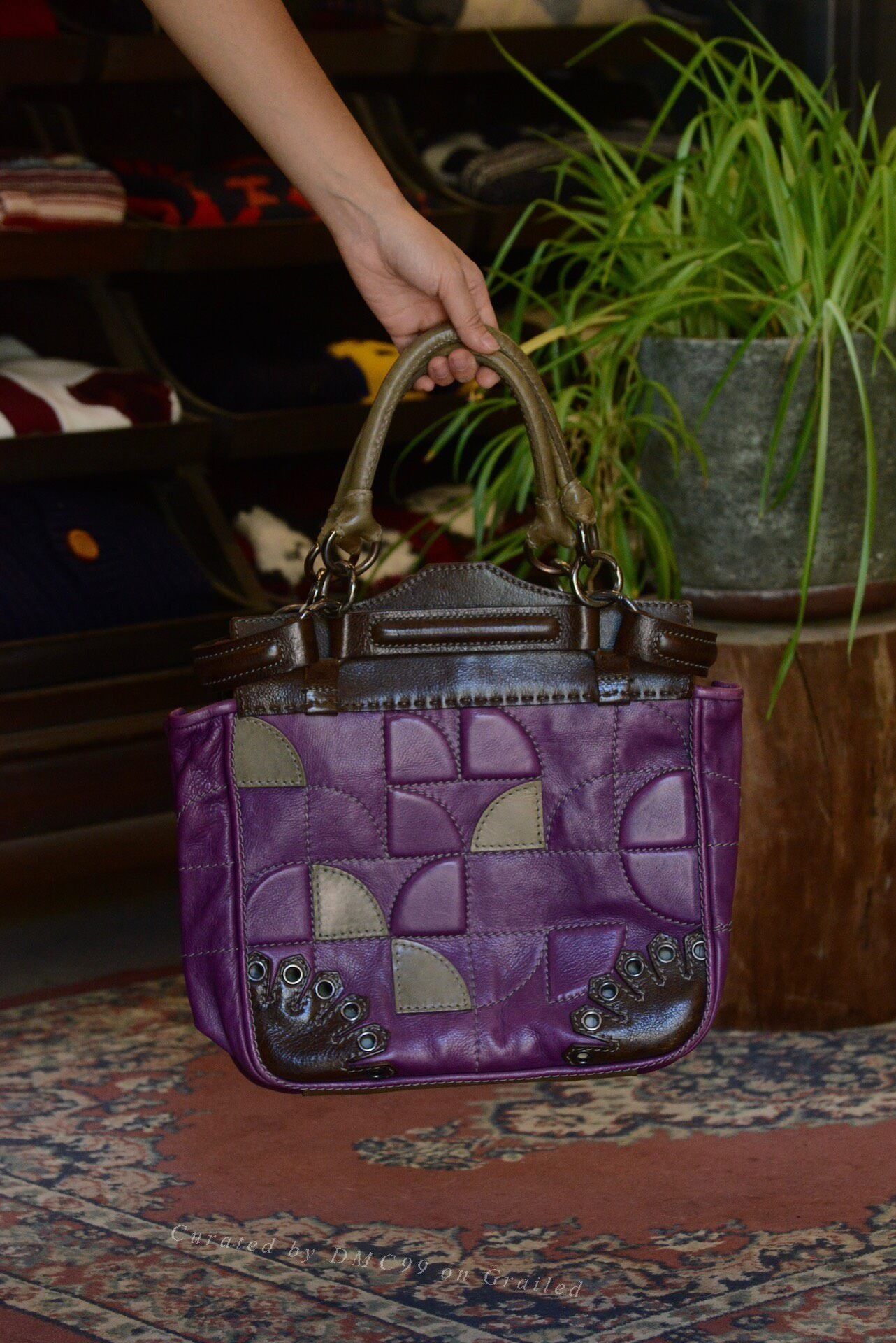 Vintage Jamin Puech Purple Leather Handbag Size ONE SIZE - 1 Thumbnail
