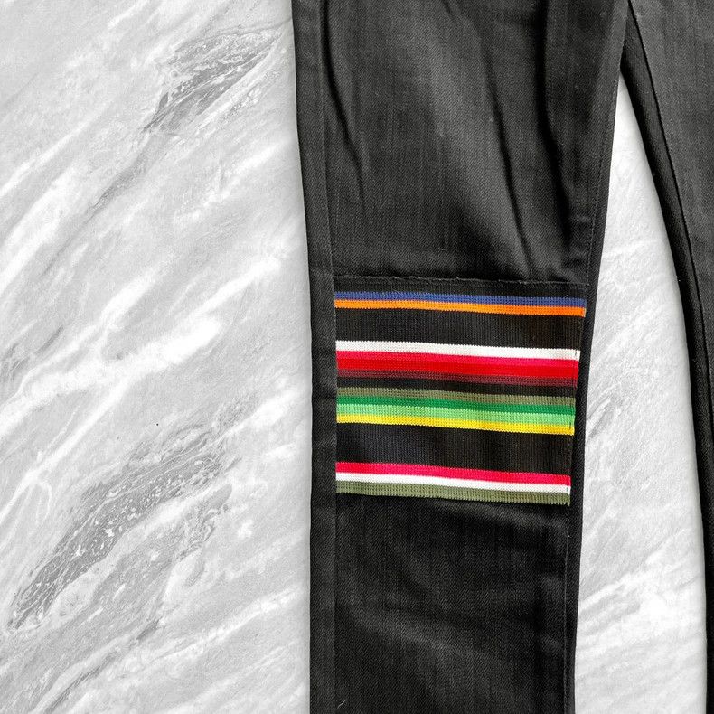 Raf Simons Raf simons Knee Rainbow Webbing Black Jeans Size US 28 / EU 44 - 3 Thumbnail