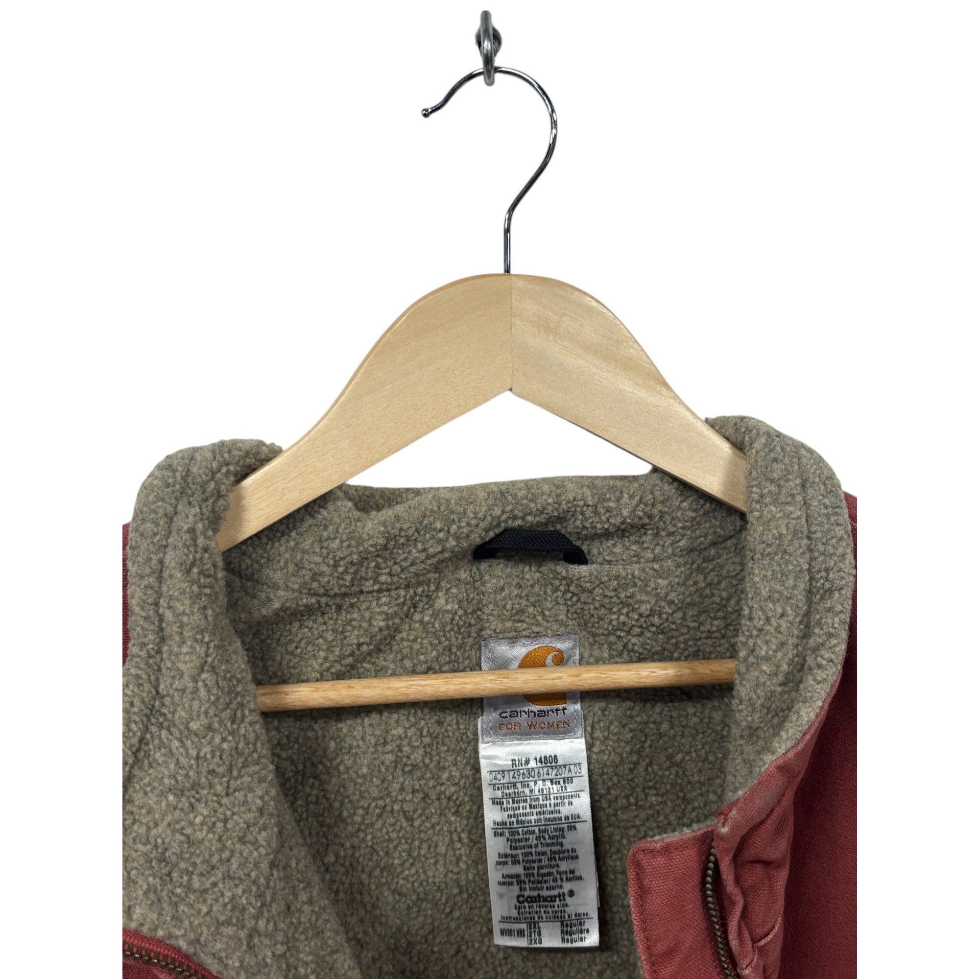 Carhartt Vintage Carhartt Women's Sherpa Lined Pink Zip Up Work Vest Size US XXL / EU 58 / 5 - 3 Thumbnail