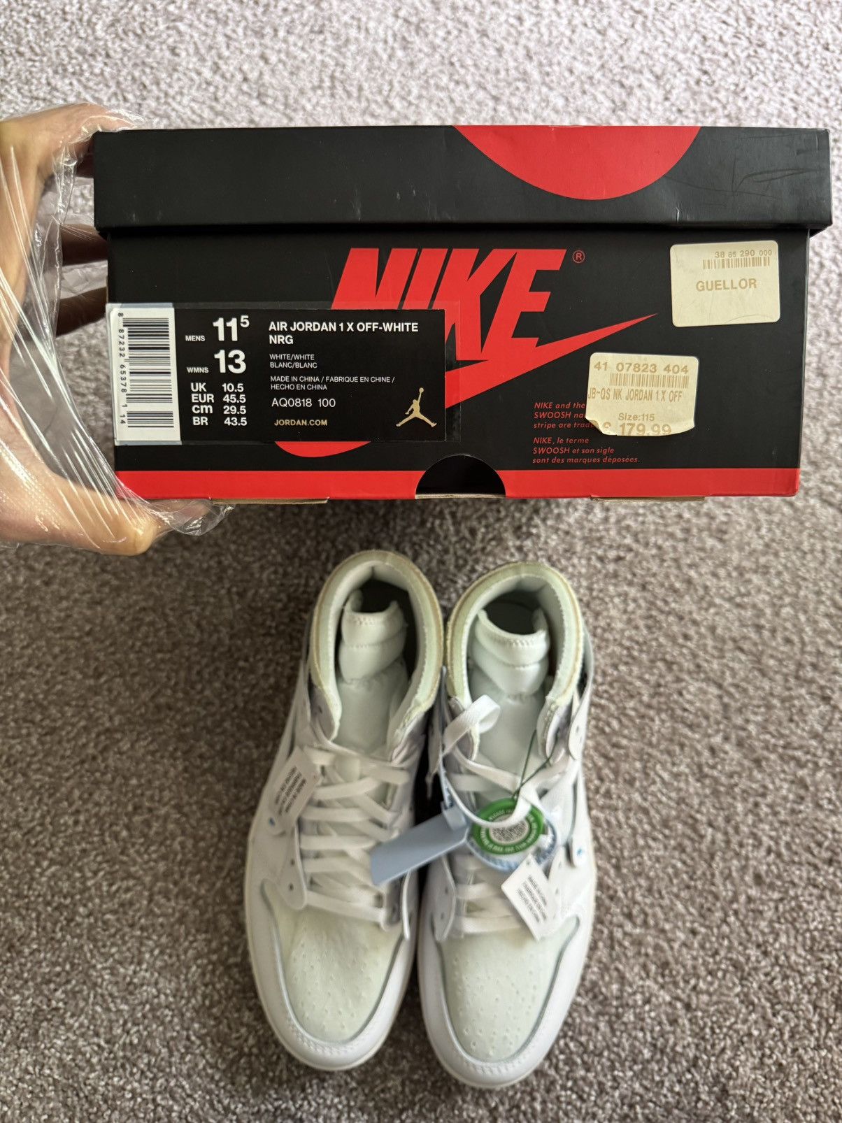 Jordan Brand × Off-White Off-White x Air Jordan 1 Euro **SOLD** Size US 11.5 / EU 44-45 - 13 Thumbnail