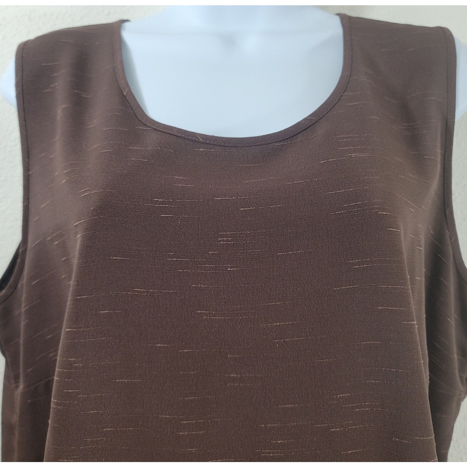 Other Draper's & Damon's Brown Slub Knit Sleeveless Top XL Flowy Size XL / US 12-14 / IT 48-50 - 5 Thumbnail