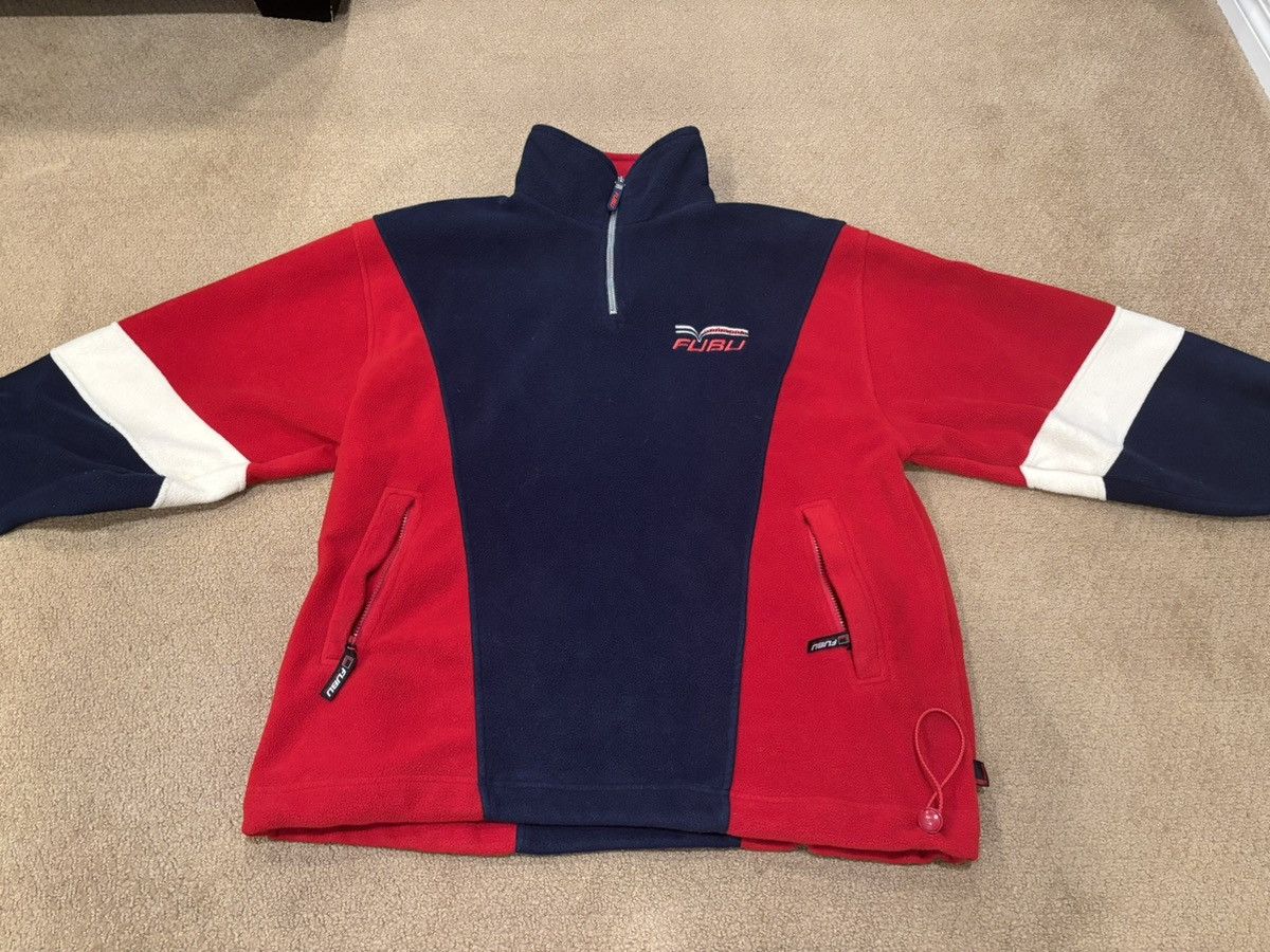 Fubu FUBU Sport red & navy cotton quarter-zip Size US L / EU 52-54 / 3 - 2 Thumbnail