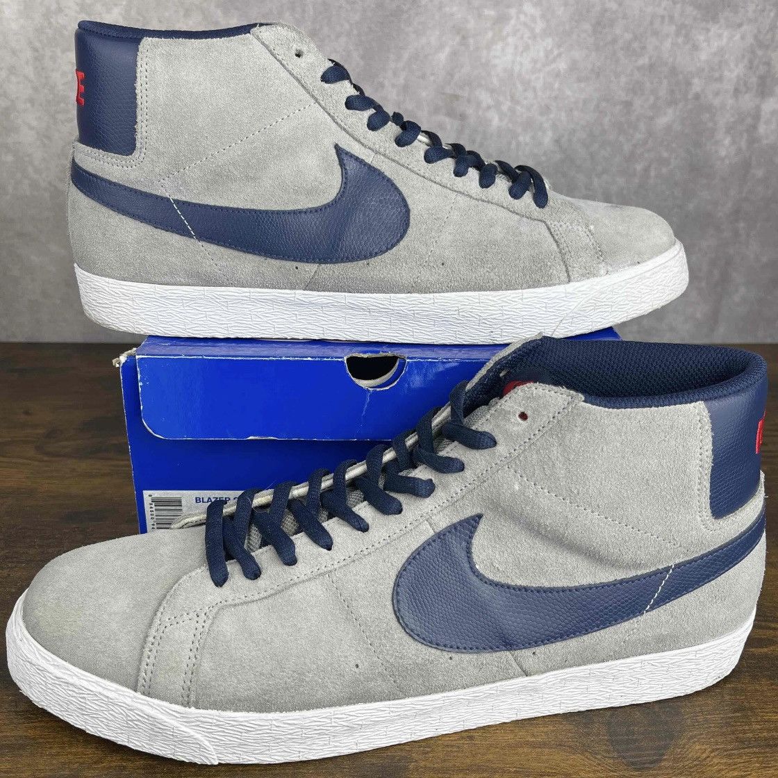 Nike Nike SB Blazer Matte Silver Midnight Navy 310801-003 Gray OG Size US 14 / EU 47 - 2 Thumbnail