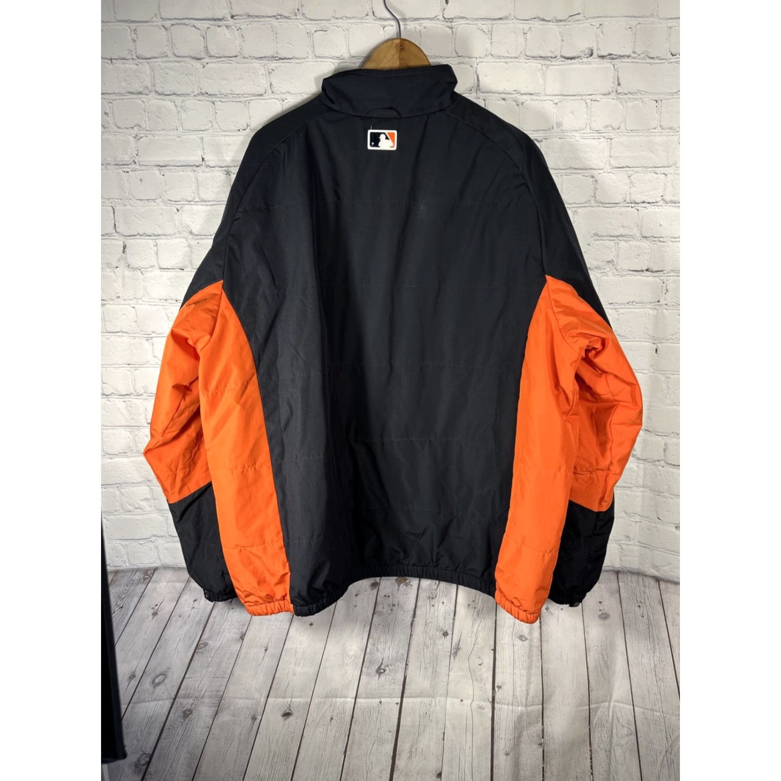 VINTAGE Baltimore Orioles Majestic Jacket Mens 2XL Black Orange Puffer Coat Full Zip MLB