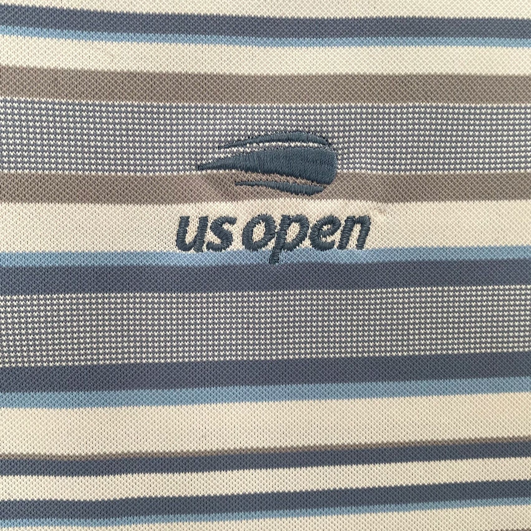 Peter Millar Peter Millar Polo Adult XL Gray Blue Striped US Open Logo Mens Size US XL / EU 56 / 4 - 4 Thumbnail