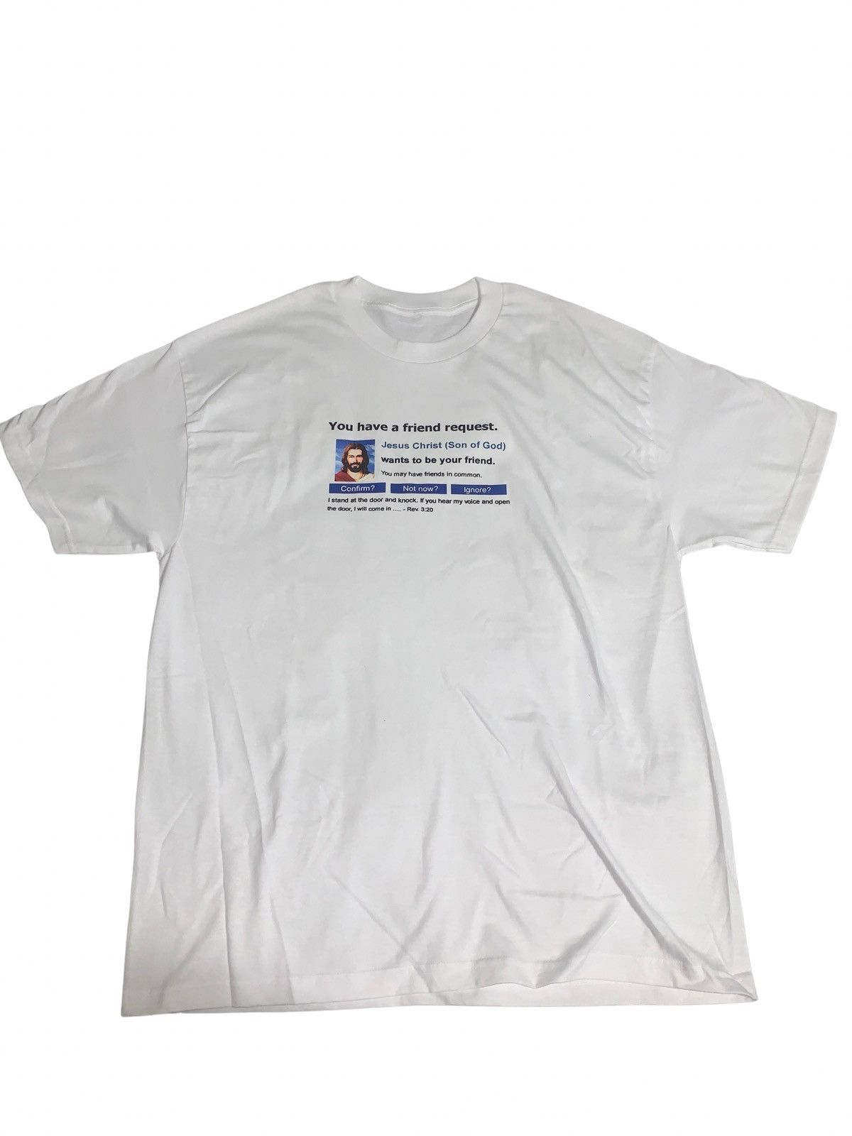 Vintage Jesus Friend Request Vintage Y2K style T-shirt remake Size US L / EU 52-54 / 3 - 2 Thumbnail