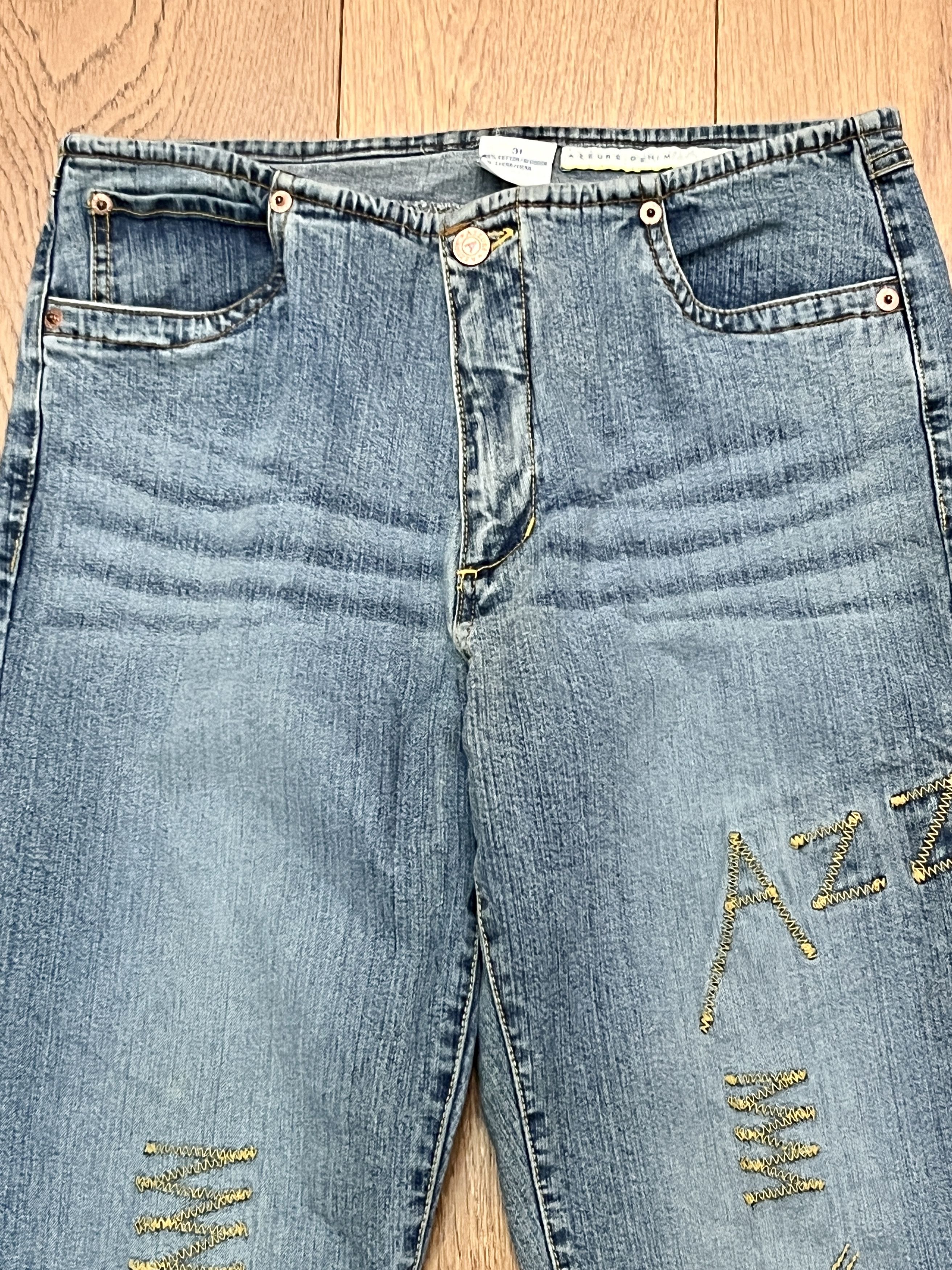 Vintage Azzure Denim Love Life Embroidered Y2K Jeans Size 31 Size 31" - 4 Thumbnail