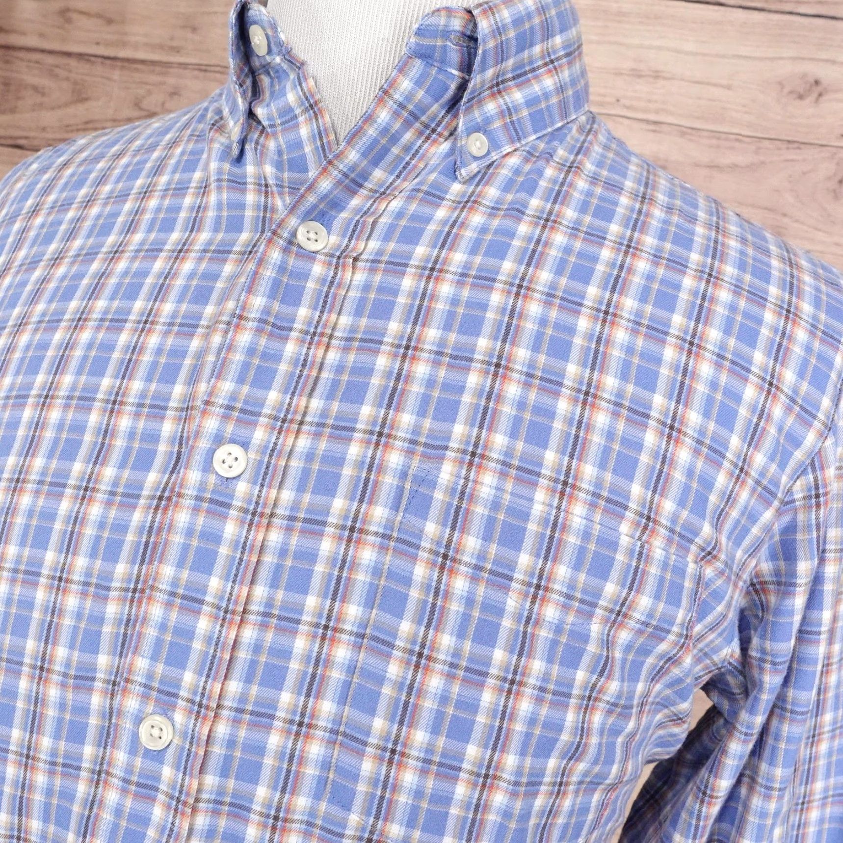 Chaps Chaps Shirt Mens Medium Blue Plaid Long Sleeve Button Down Casual Woven Size US M / EU 48-50 / 2 - 2 Thumbnail