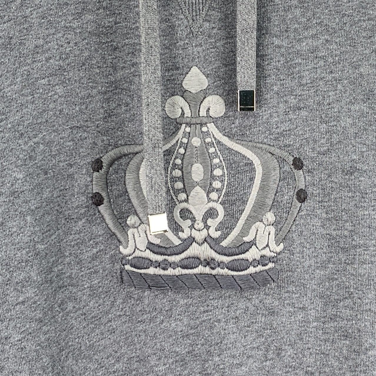 Dolce & Gabbana Dolce Gabbana Grey Crown Hooded Drawstring Sweatshirt K26WX Size US M / EU 48-50 / 2 - 4 Thumbnail