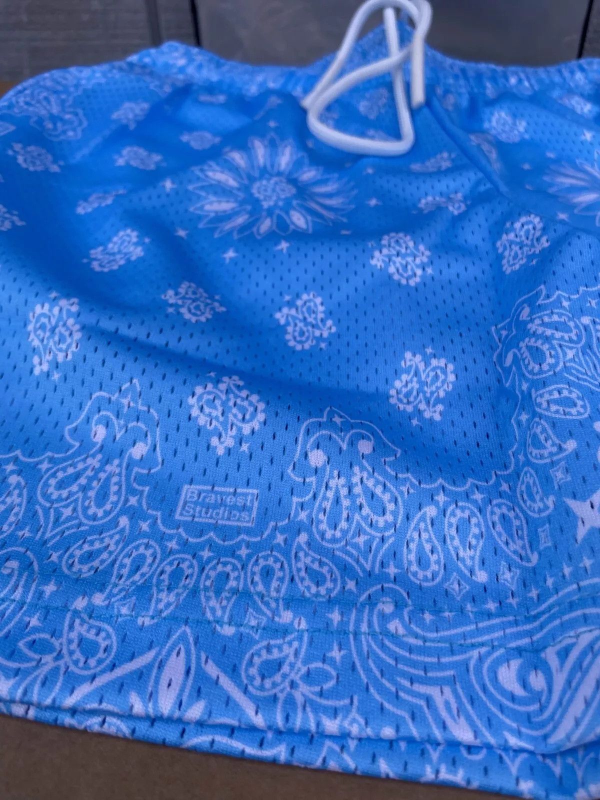 Bravest Studios ⚡️Bravest Studios Light Blue Paisley Shorts M Medium NEW⚡️ Size US 30 / EU 46 - 3 Thumbnail