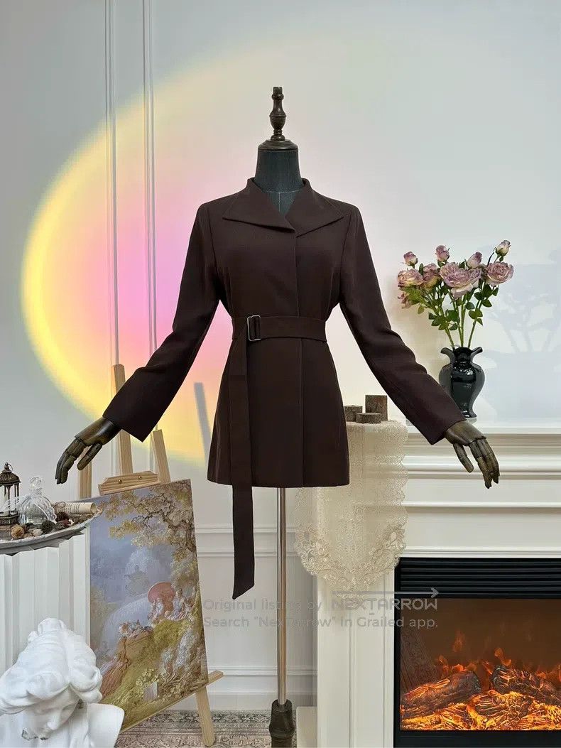 Hermes Hermes Linen casual outerwear mid-length jacket, red brown Size M / US 6-8 / IT 42-44 - 2 Thumbnail