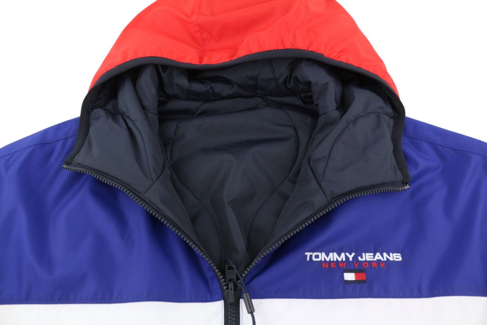 Tommy Hilfiger REVERSIBLE QUILTED M Blue Quilted Hooded Logo Jacket 86389 Size US M / EU 48-50 / 2 - 6 Thumbnail