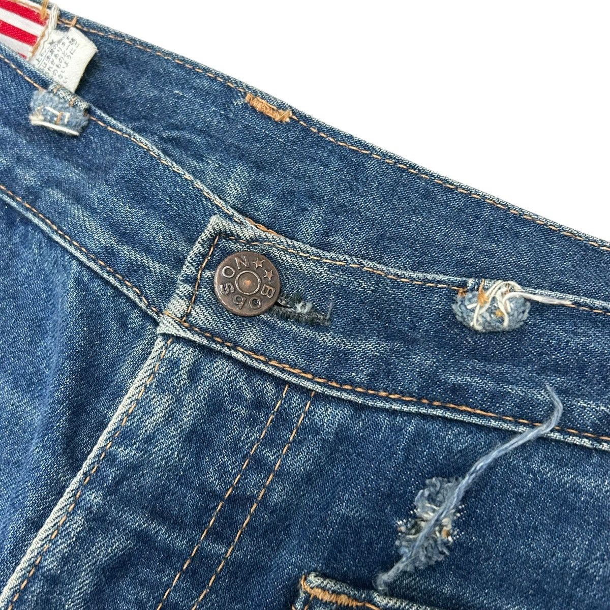Tornado Mart 80s Bell Bottom Bobson Talon Blue Denim Size 27" / US 4 / IT 40 - 7 Thumbnail