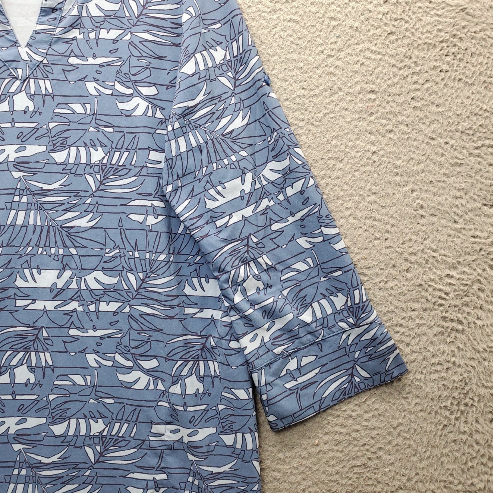Vintage L.L. Bean Tunic Dress Womens L Multi Tropical Leaf V-Neck Side Slit Dress Size L / US 10 / IT 46 - 7 Thumbnail