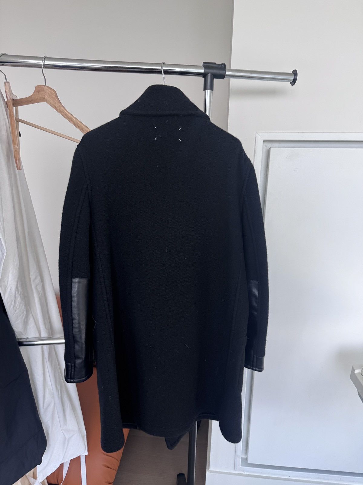 Maison Margiela Maison Margiela Wool Coat with Leather Trim Size US L / EU 52-54 / 3 - 5 Thumbnail