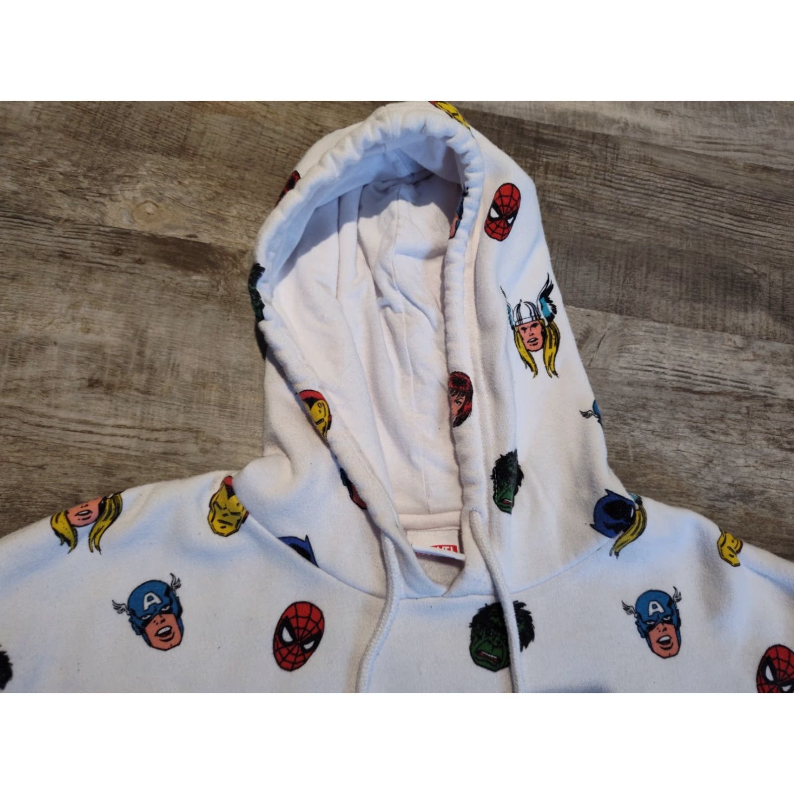 Vintage VINTAGE Marvel Comics Hoodie Mens All Over Print Sweatshirt Hooded Pullover Size Small White Graphics Size US S / EU 44-46 / 1 - 7 Thumbnail