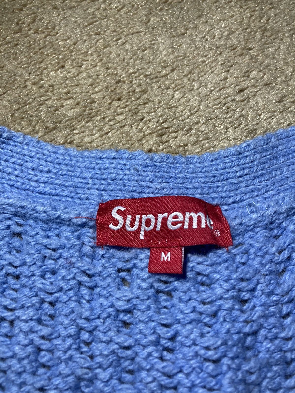 Supreme FW16 Supreme Cable Knit Cardigan Blue Medium 2016 Sweater 16 Size US M / EU 48-50 / 2 - 3 Thumbnail