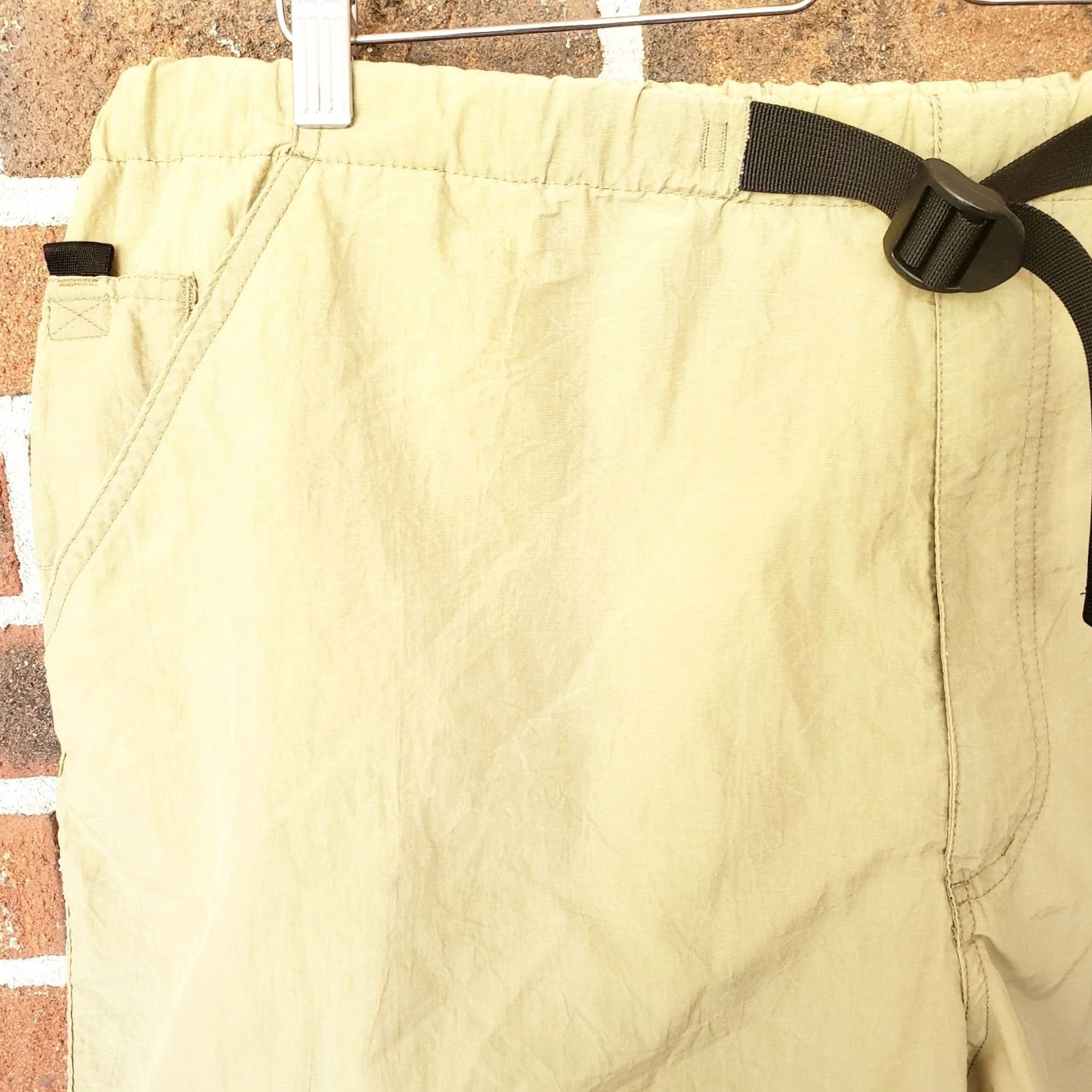 Vintage Cargo Trekking Shorts Mens Large Khaki Tan Nylon Belted Utility Hiking Outdoor 90s Size US 33 - 2 Thumbnail