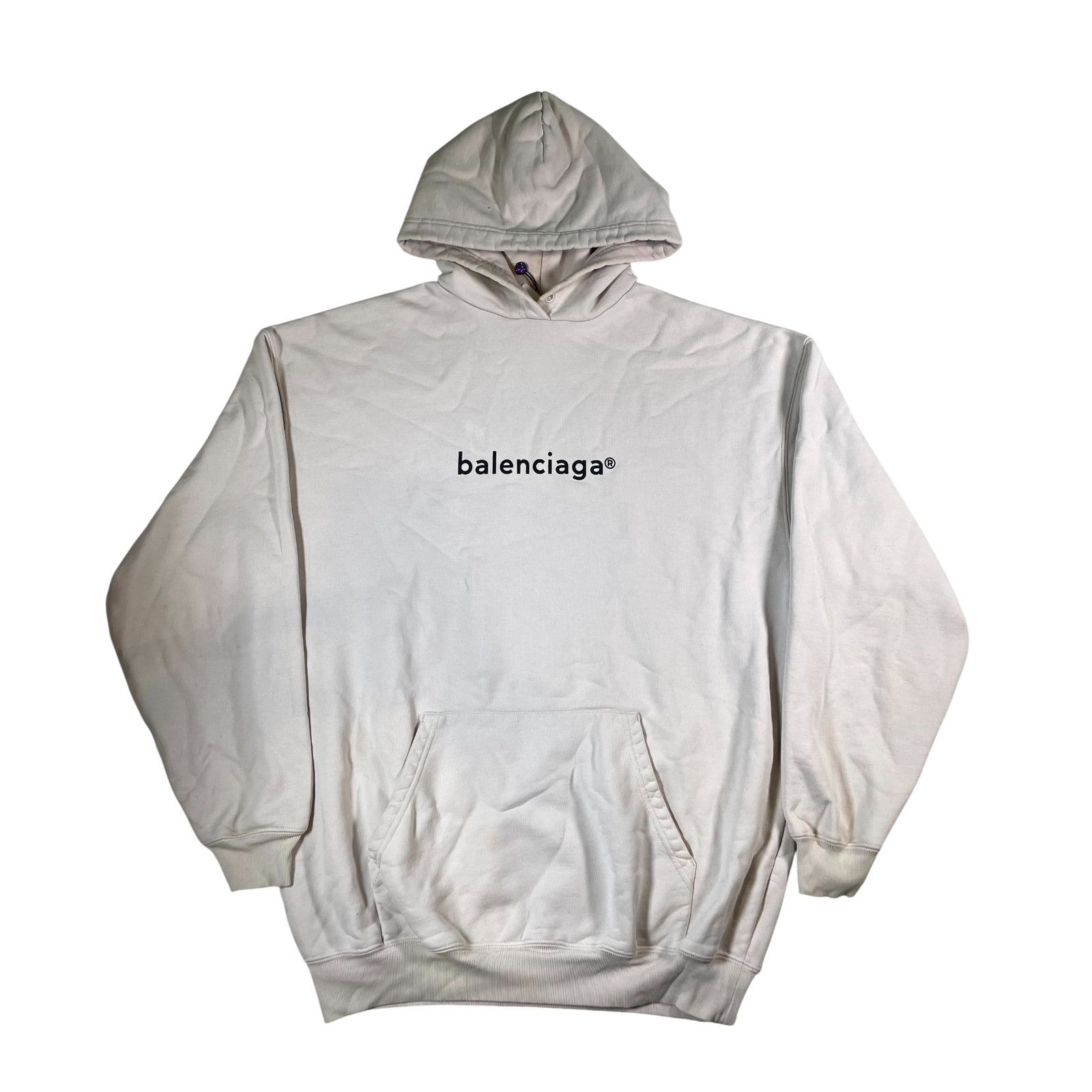 Balenciaga Balenciaga Trademark Logo Biege & Black Hoodie Size US XS / EU 42 / 0 - 1 Thumbnail