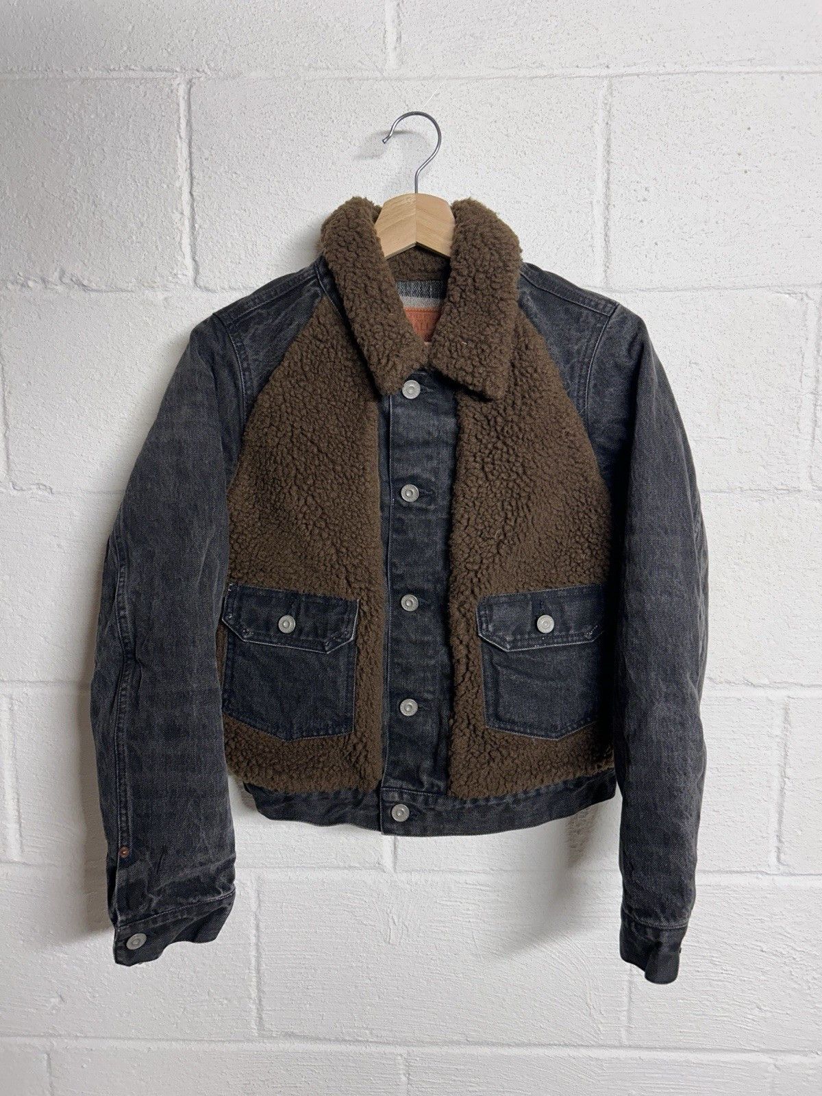 RRL Ralph Lauren RRL Ralph Lauren Faux Grizzly Fleece Denim Shearling Jacket Size S / US 4 / IT 40 - 1 Thumbnail